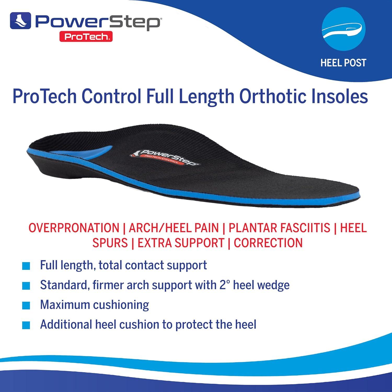 Plantillas ortopédicas PowerStep ProTech Control - Alivio fascitis plantar - M 40-41 W 38-39