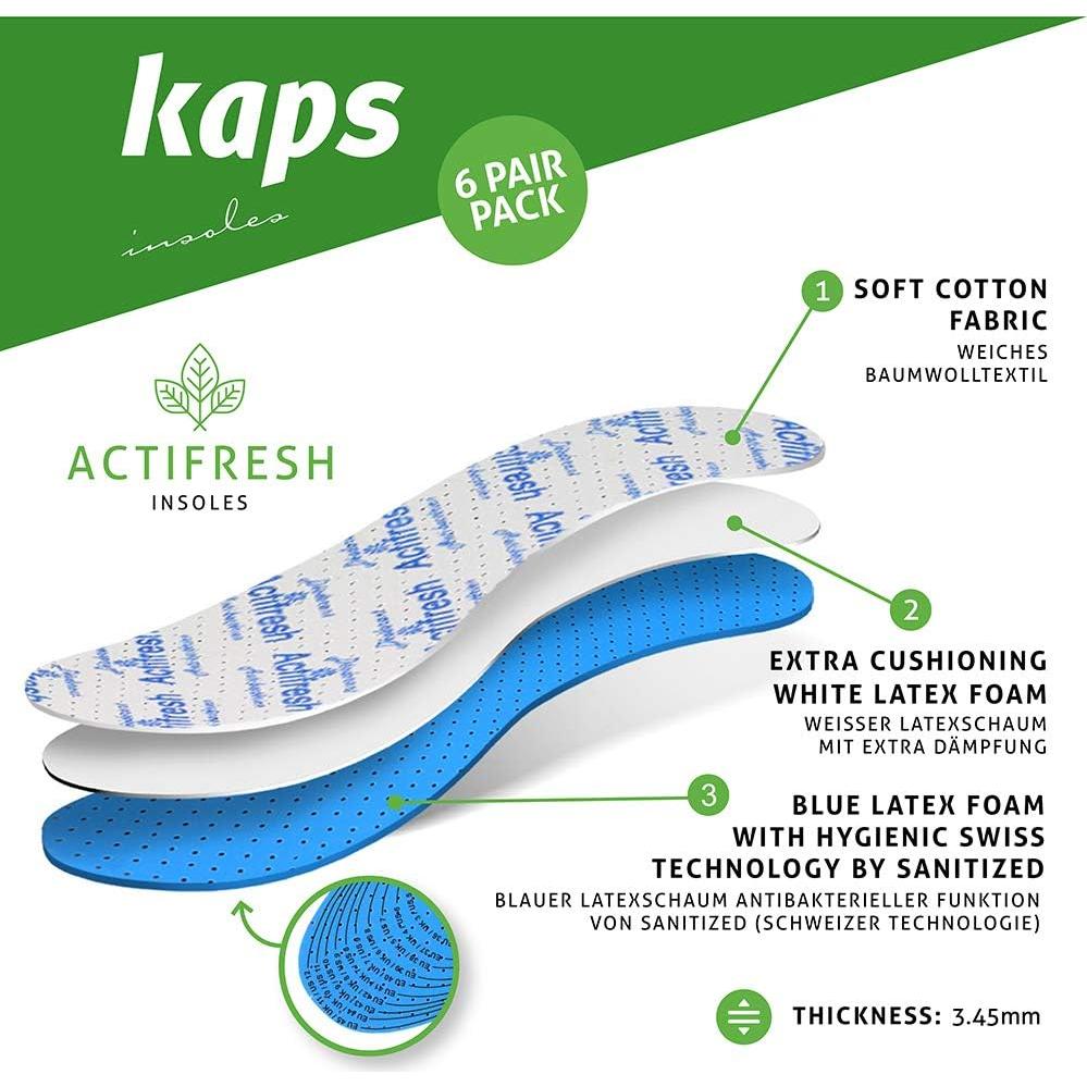 6 Pares de Plantillas Kaps Actifresh, Ajustables y Cómodas