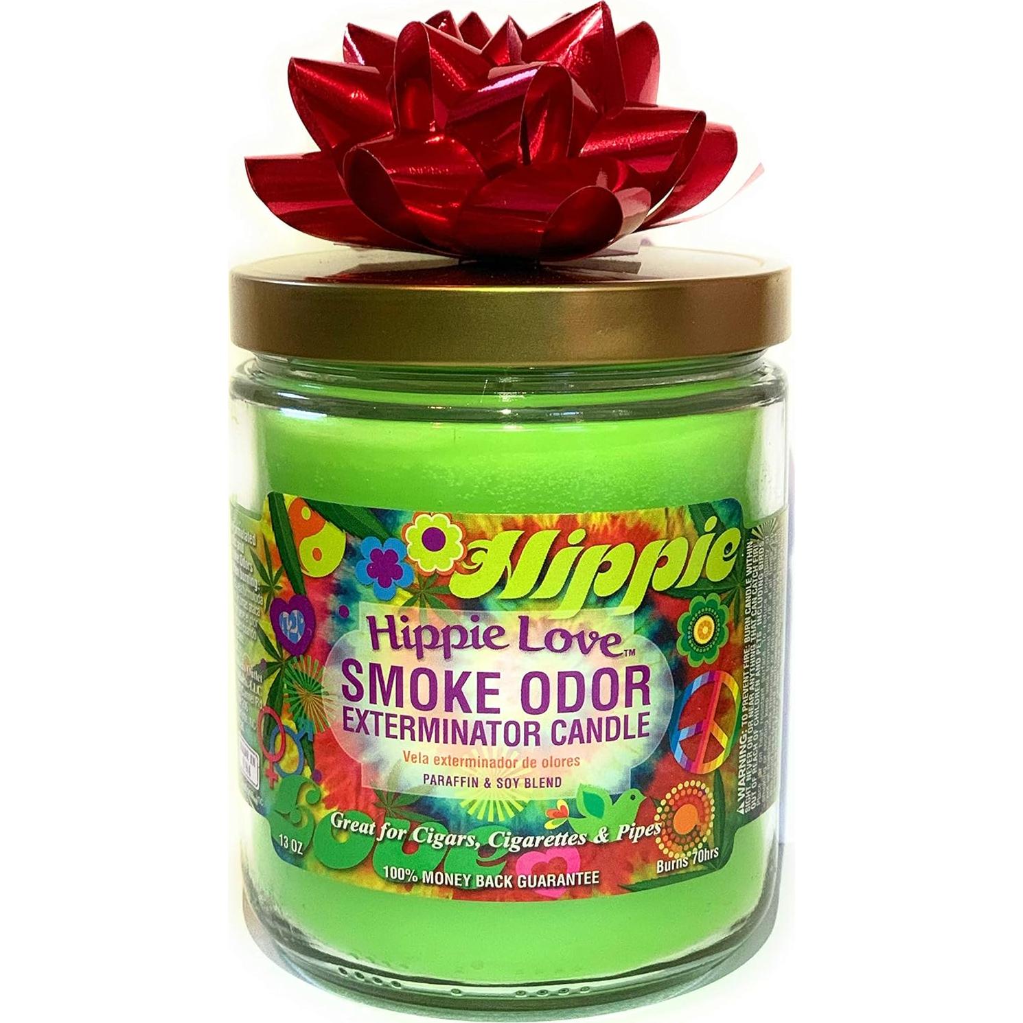 Juego de 2 Velas Exterminadoras de Olores Amor Hippie 13 oz