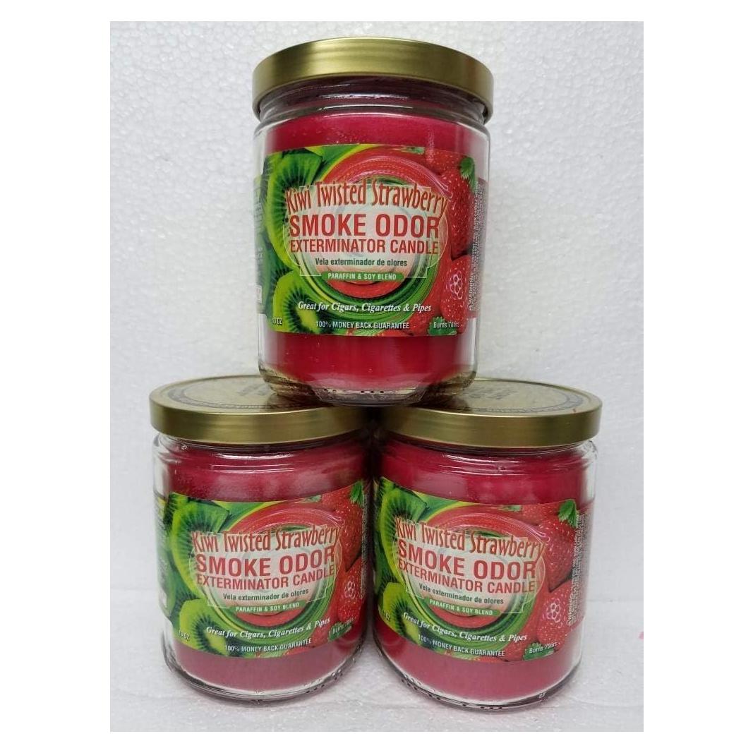 Juego de 3 Velas Exterminador de Olores a Humo 368 g Kiwi Fresa