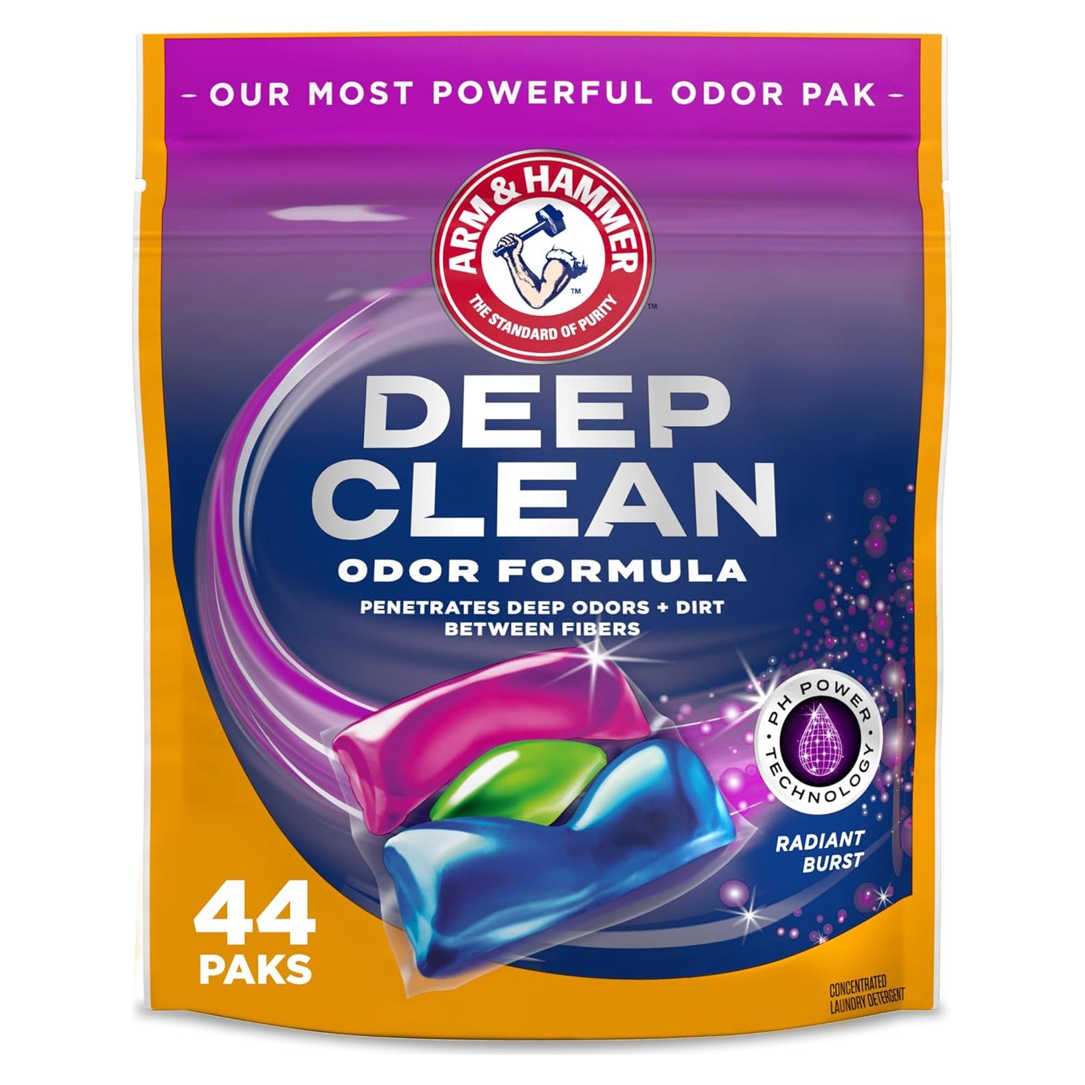 Detergente para Ropa ARM & HAMMER Power Paks 44 Cargas Aroma Radiante