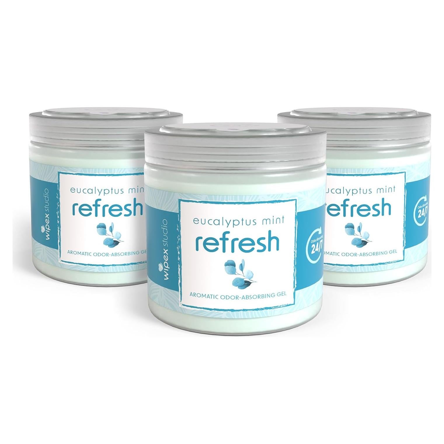 Eliminador de Olores Wipex Eucalipto 3 Tarros Gel 425g