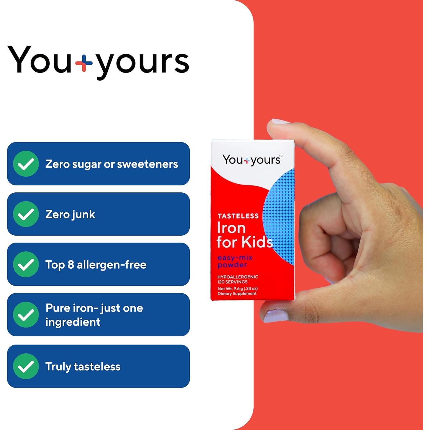 Suplemento de Hierro Sin Sabor para Niños - 120 Porciones