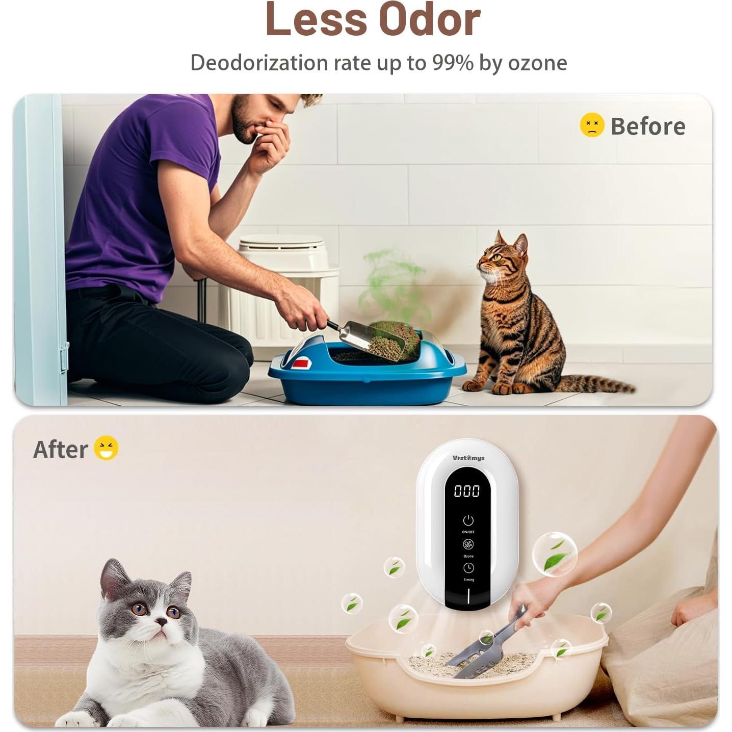 Desodorante de Aire Vrstemys para Arena de Gato 99% Eficaz