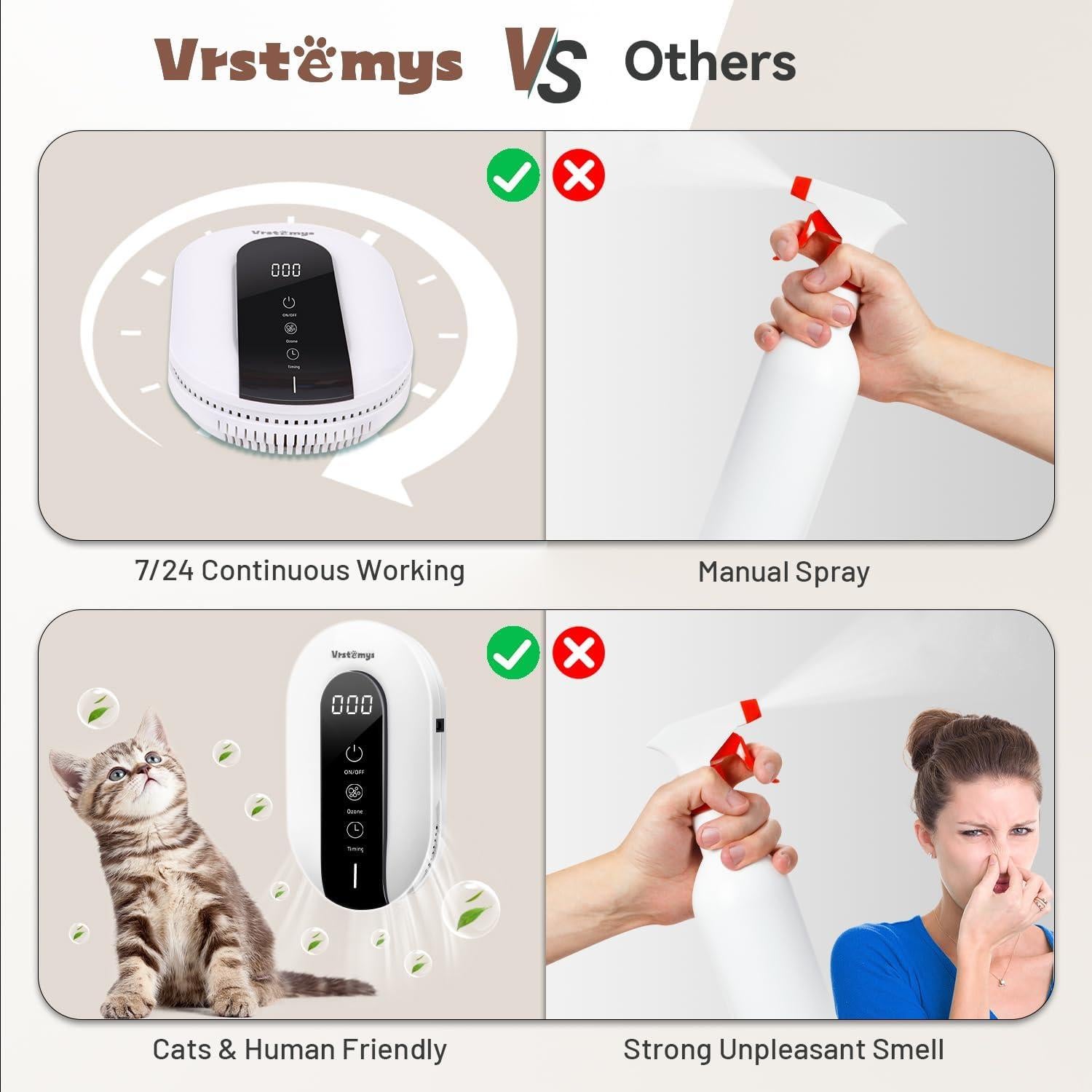 Desodorante de Aire Vrstemys para Arena de Gato 99% Eficaz