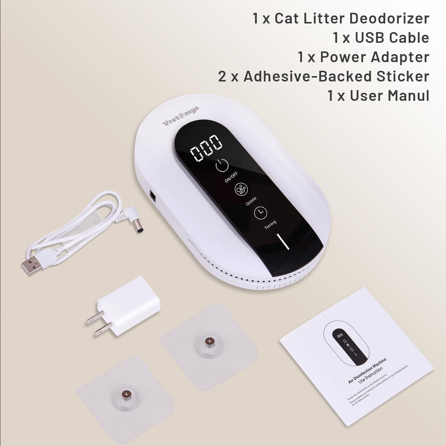 Desodorante de Aire Vrstemys para Arena de Gato 99% Eficaz