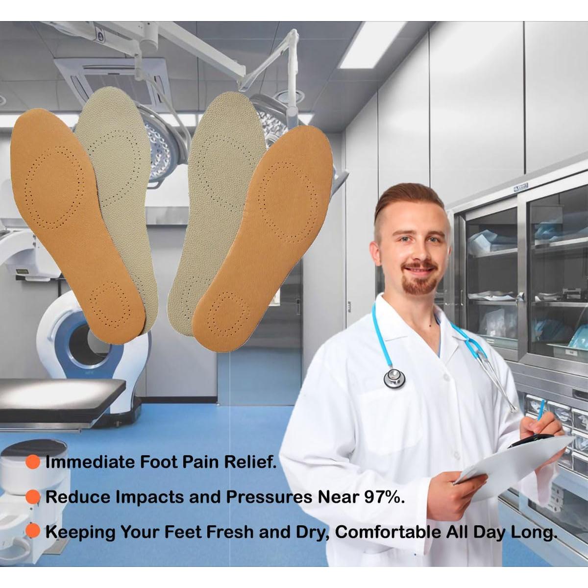 Plantillas de Cuero Bellcon para Mujeres 6-7 M US Marrón y Beige