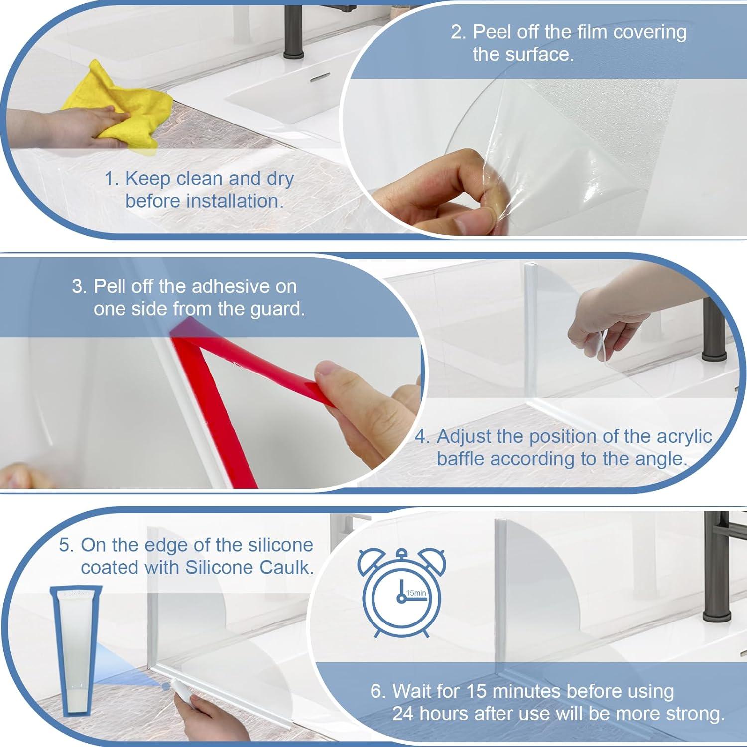 Paquete de 2 Protectores de Salpicaduras Ducha CHIAOJIHE 23.5x23.5cm