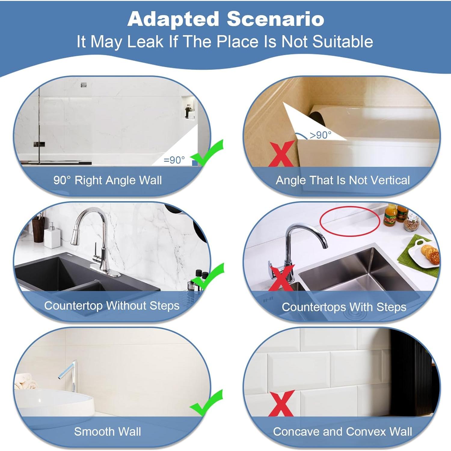 Paquete de 2 Protectores de Salpicaduras Ducha CHIAOJIHE 23.5x23.5cm