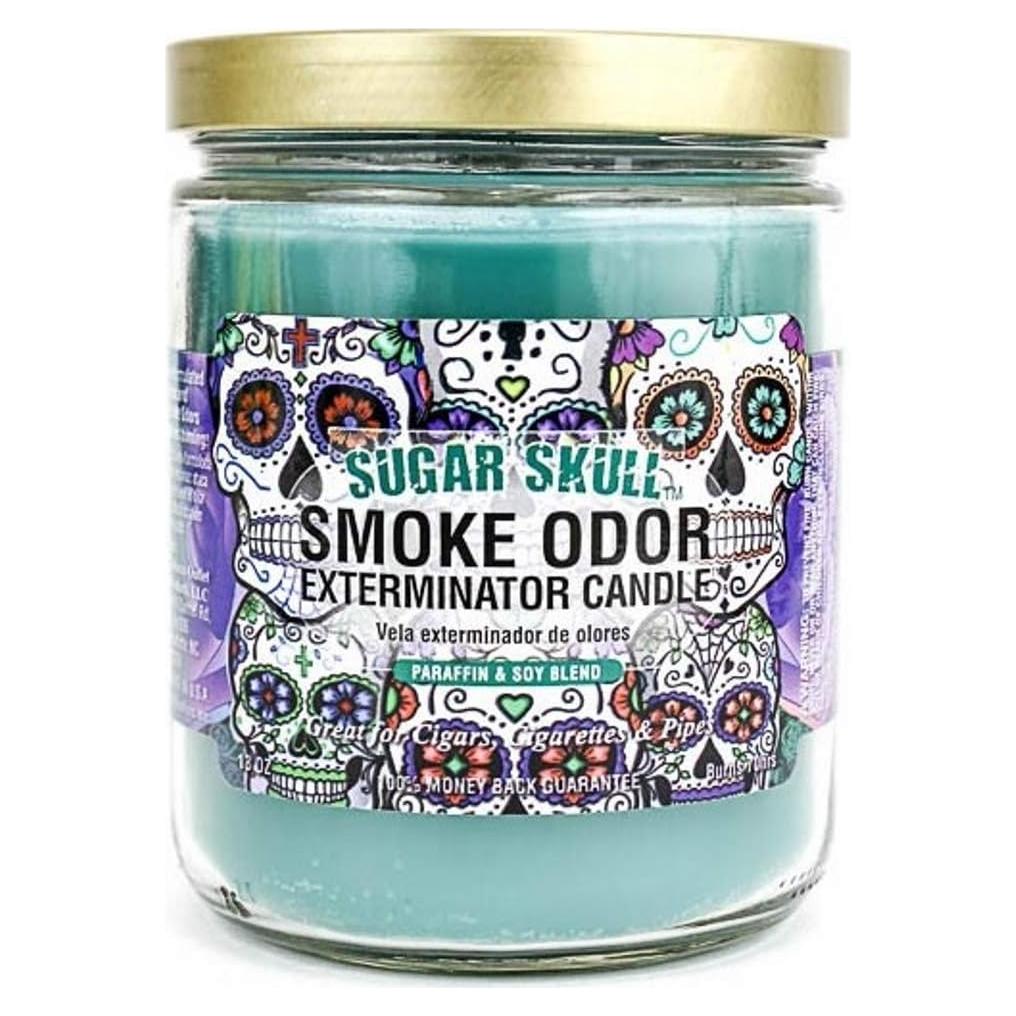 Vela Exterminador de Olores a Humo Calavera de Azúcar 13oz