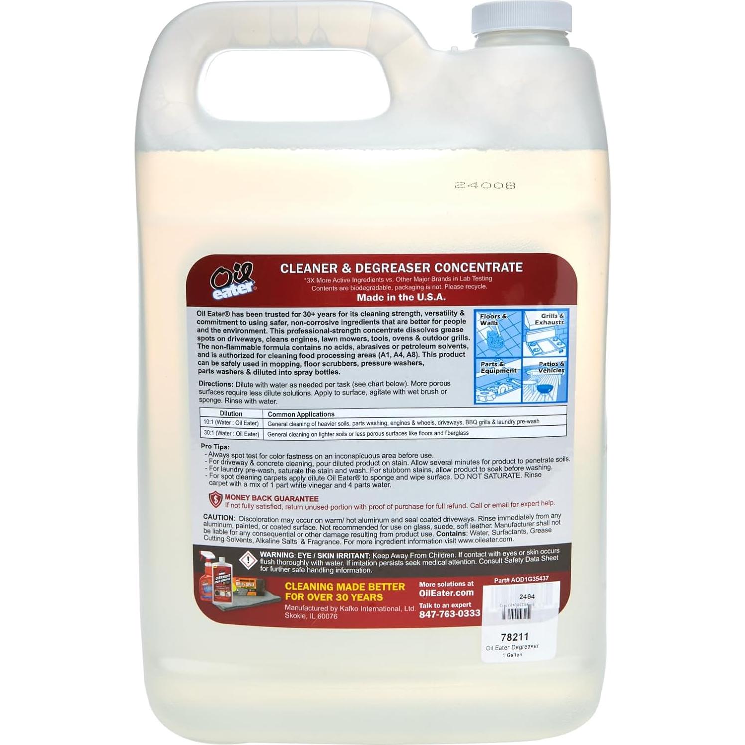 Limpiador Desengrasante Oil Eater 1 Galón - Biodegradable y Concentrado