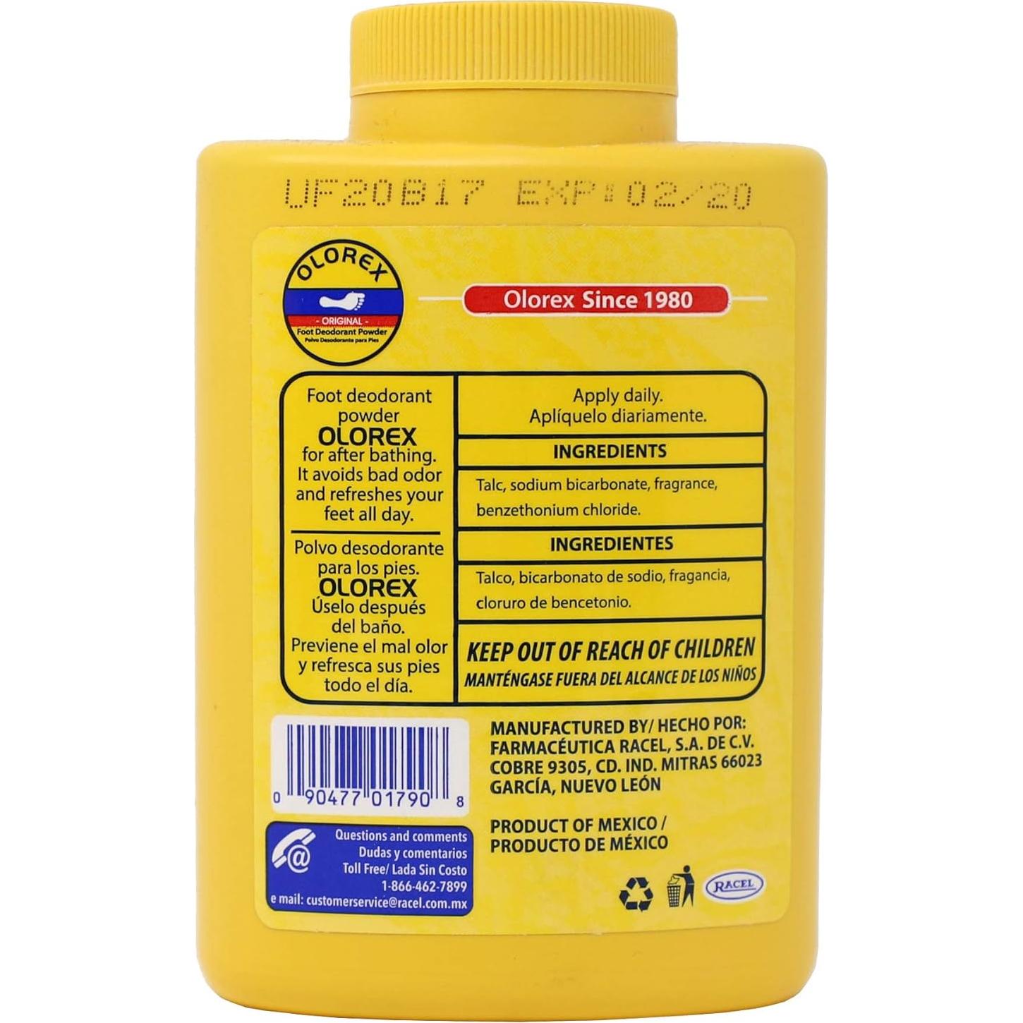 Polvo Desodorante para Pies Olorex 2 Botellas 200g Efecto Duradero