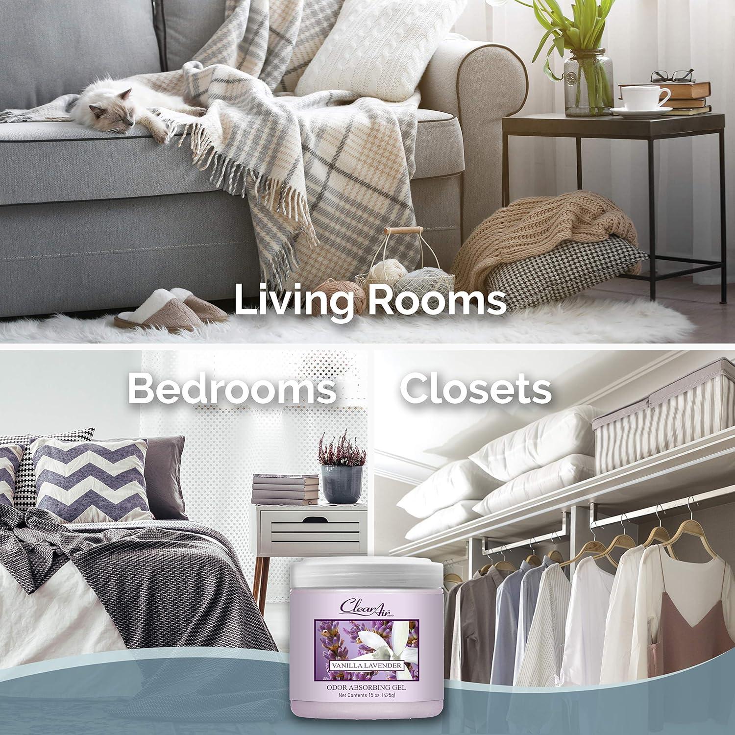 Gel Absorbente de Olores Clear Air - 425 g - Aroma Lavanda y Vainilla
