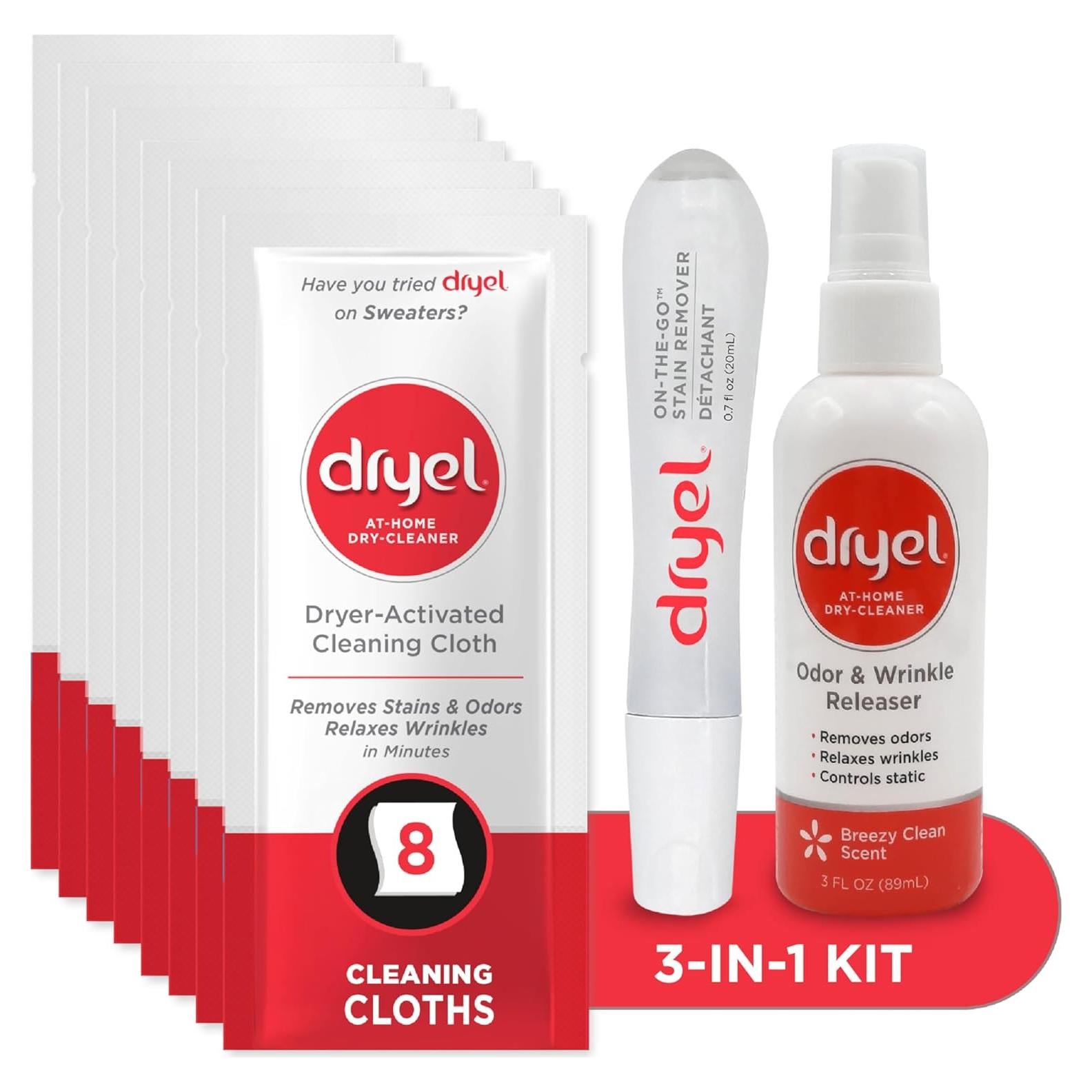 Kit de inicio Dryel para limpieza en seco - 8 cargas + spray