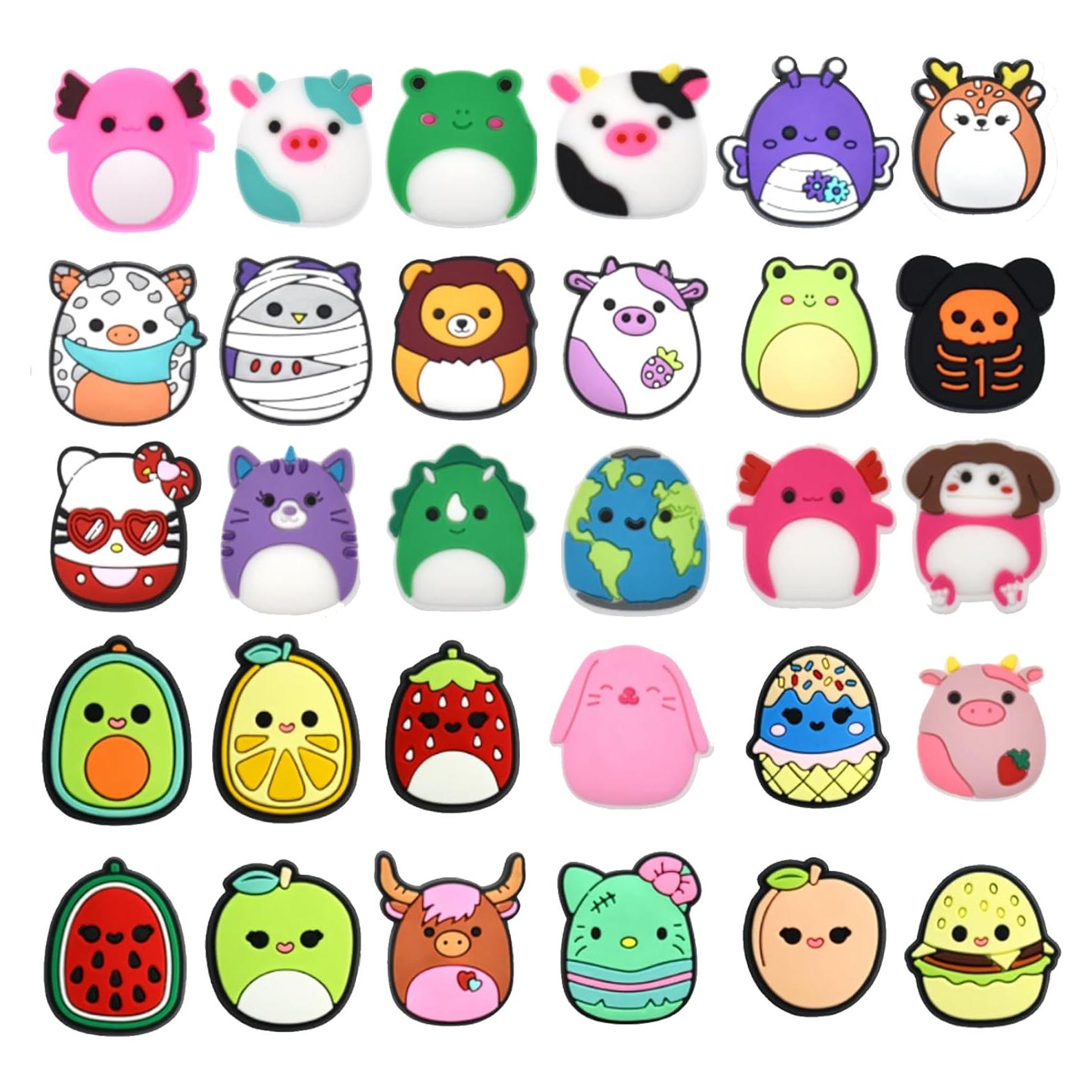 30 Adornos para Zapatos de PVC BHCCYS - Animales y Frutas