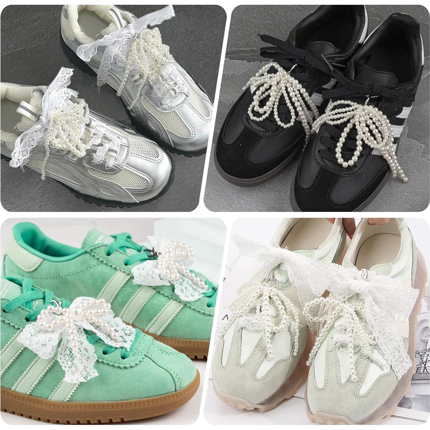 Draupnir 8 Pcs Charms de Lazo de Perlas para Zapatillas DIY