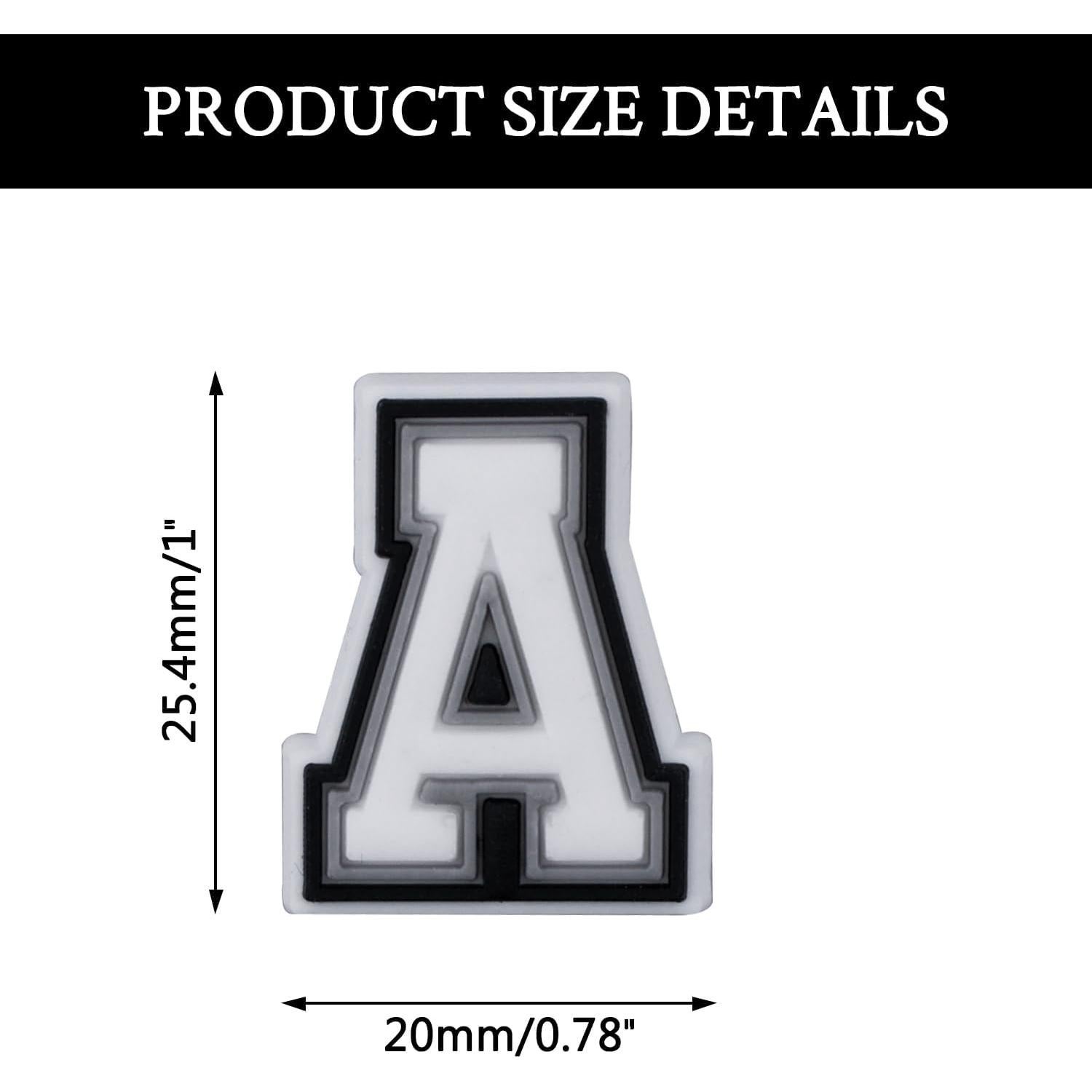 Encantos de Letras para Zapatos CUNUEN - 78 Piezas PVC