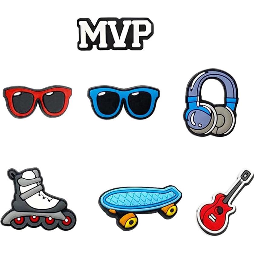 50 Encantos para Zapatos PVC Niños y Adultos - Baloncesto, Fútbol