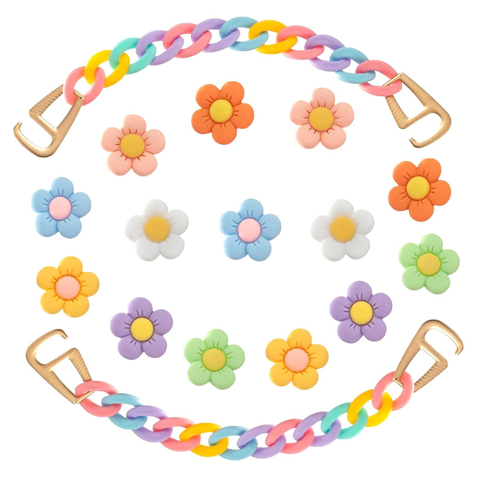 Encantos de Zapatos de Flores Kyleryns - 14 Piezas Coloridas