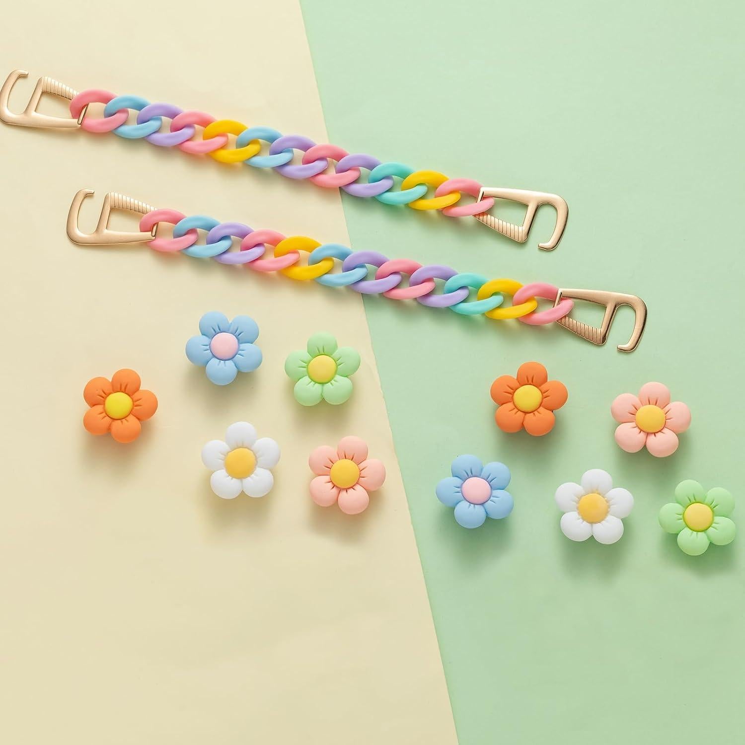 Encantos de Zapatos de Flores Kyleryns - 14 Piezas Coloridas