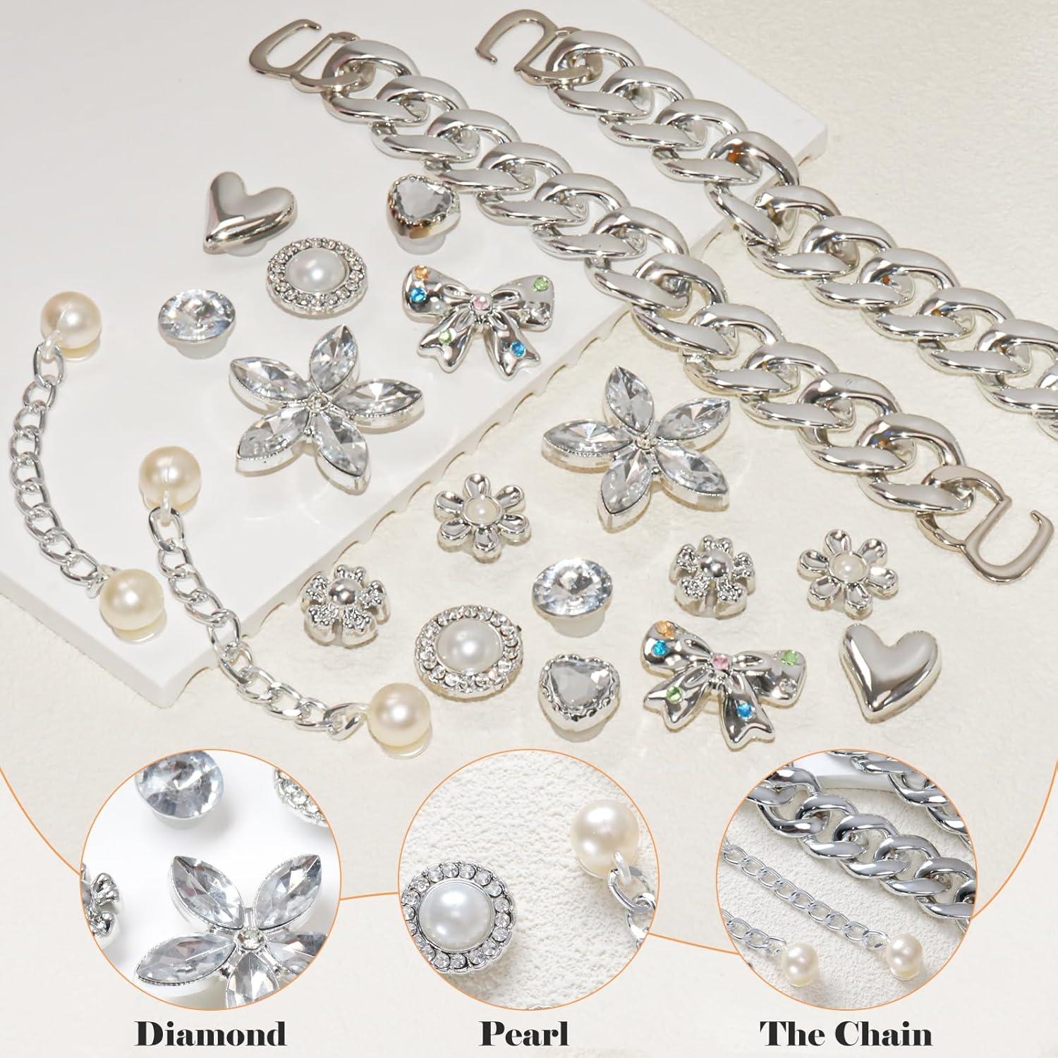 20 Encantos Brillantes para Zapatos Mujeres - Decoración Floral