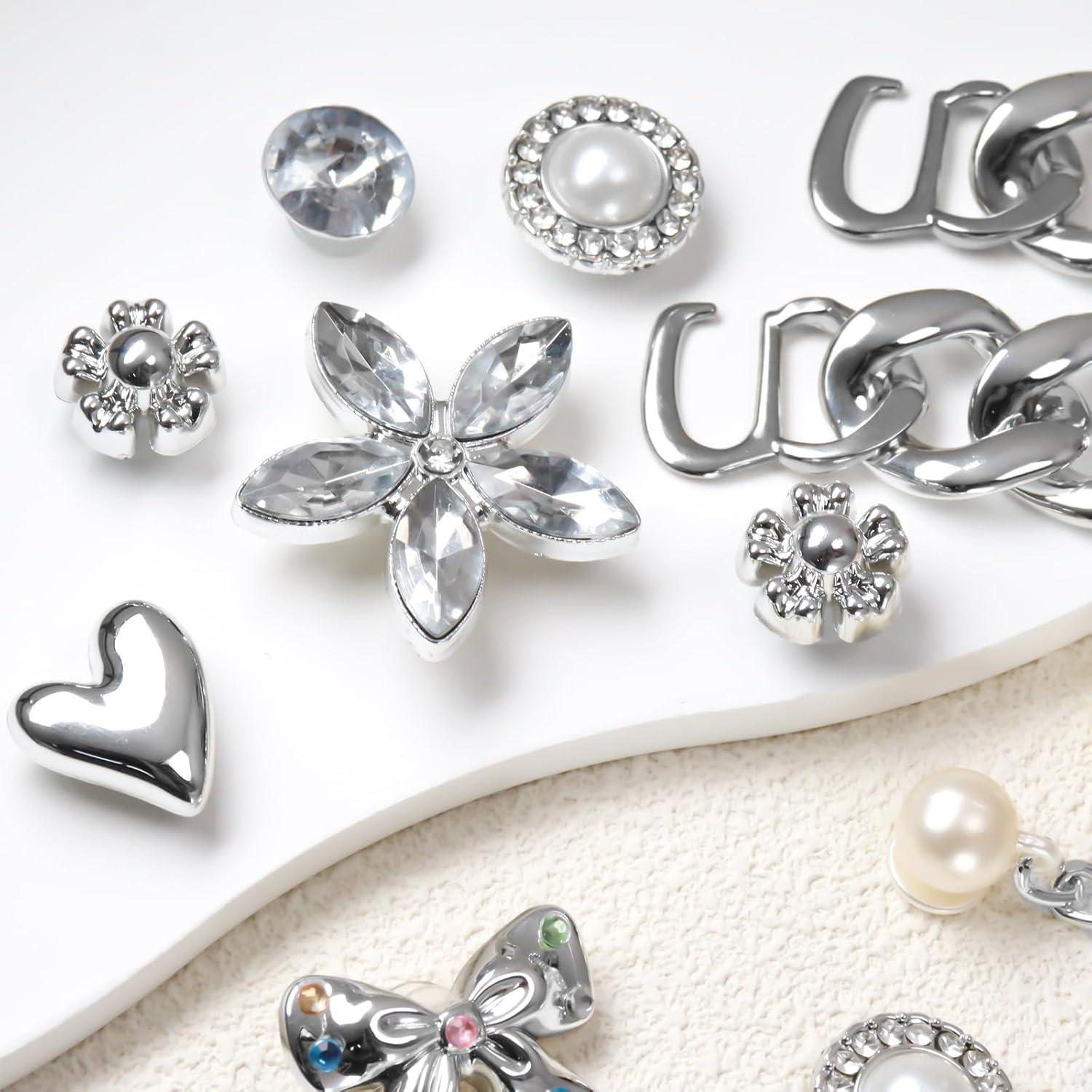 20 Encantos Brillantes para Zapatos Mujeres - Decoración Floral