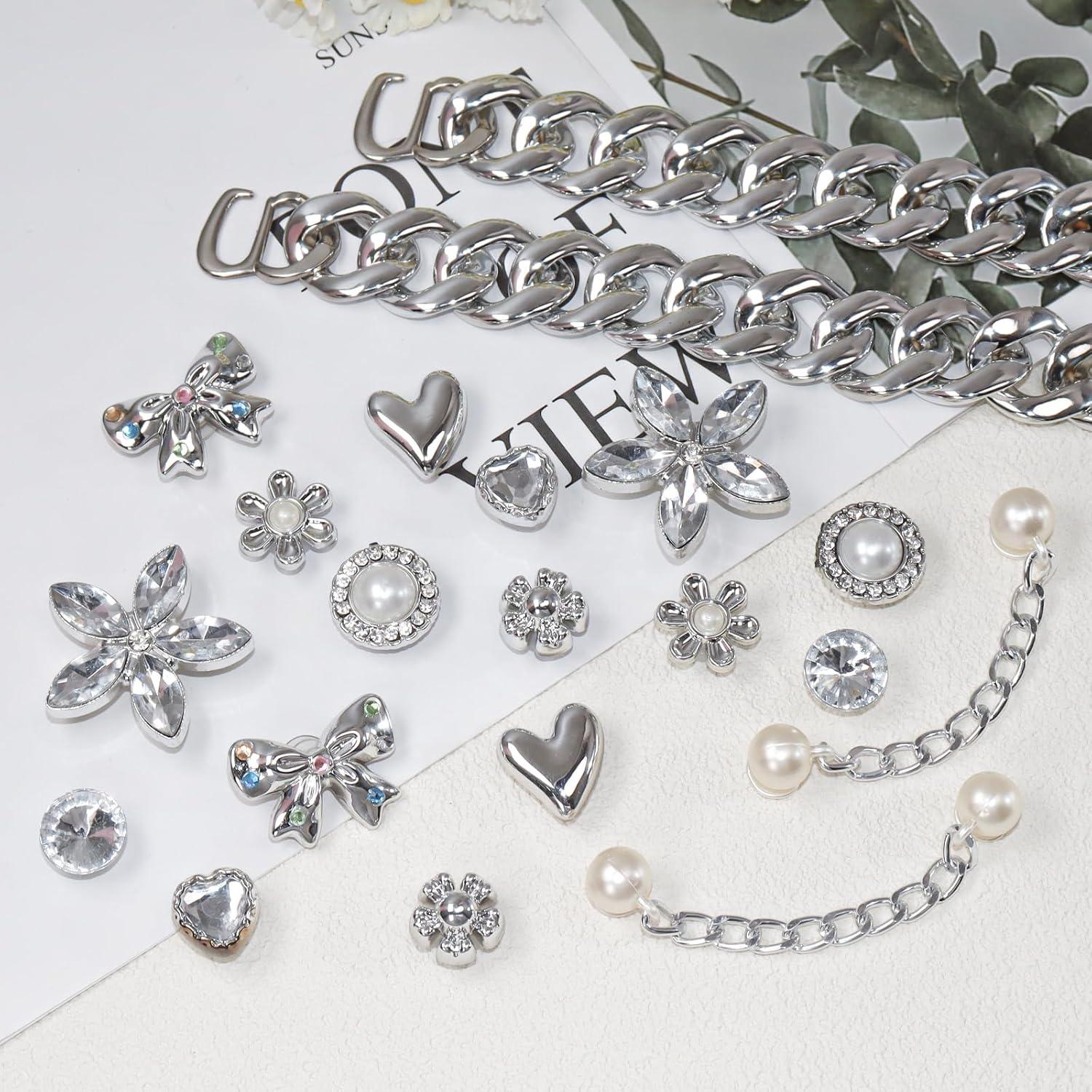 20 Encantos Brillantes para Zapatos Mujeres - Decoración Floral