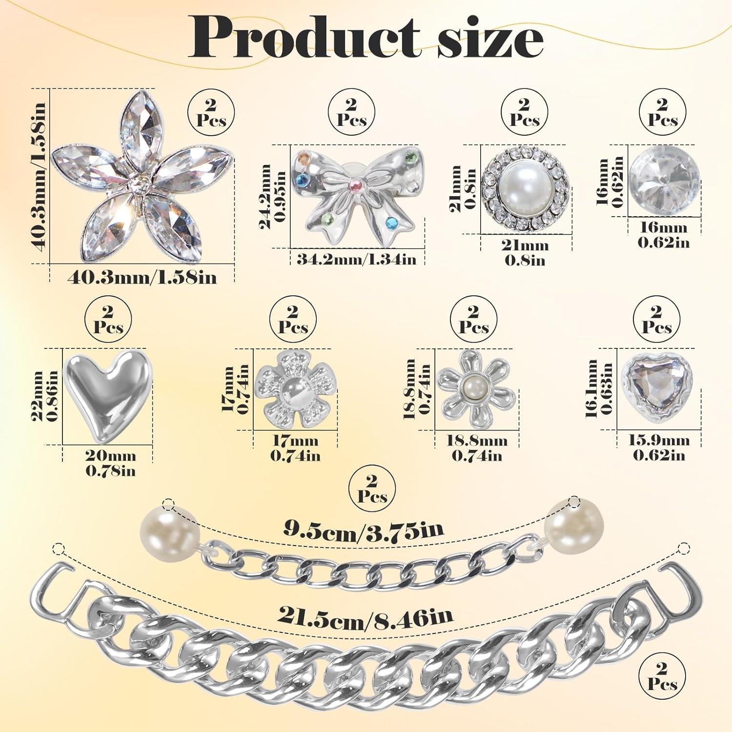 20 Encantos Brillantes para Zapatos Mujeres - Decoración Floral