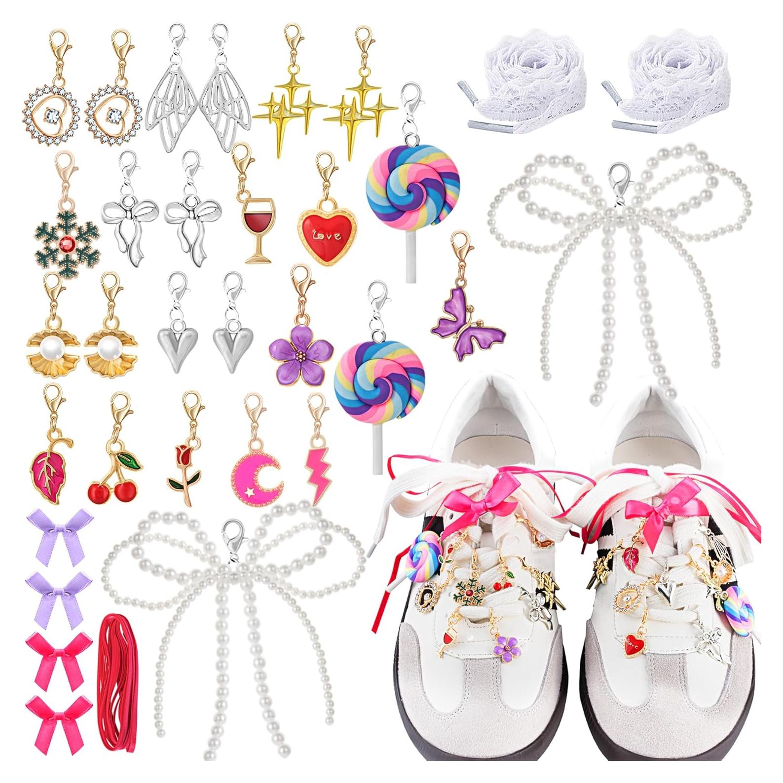 33 Piezas Encantos para Zapatos Unisex HSY102 con Cintas