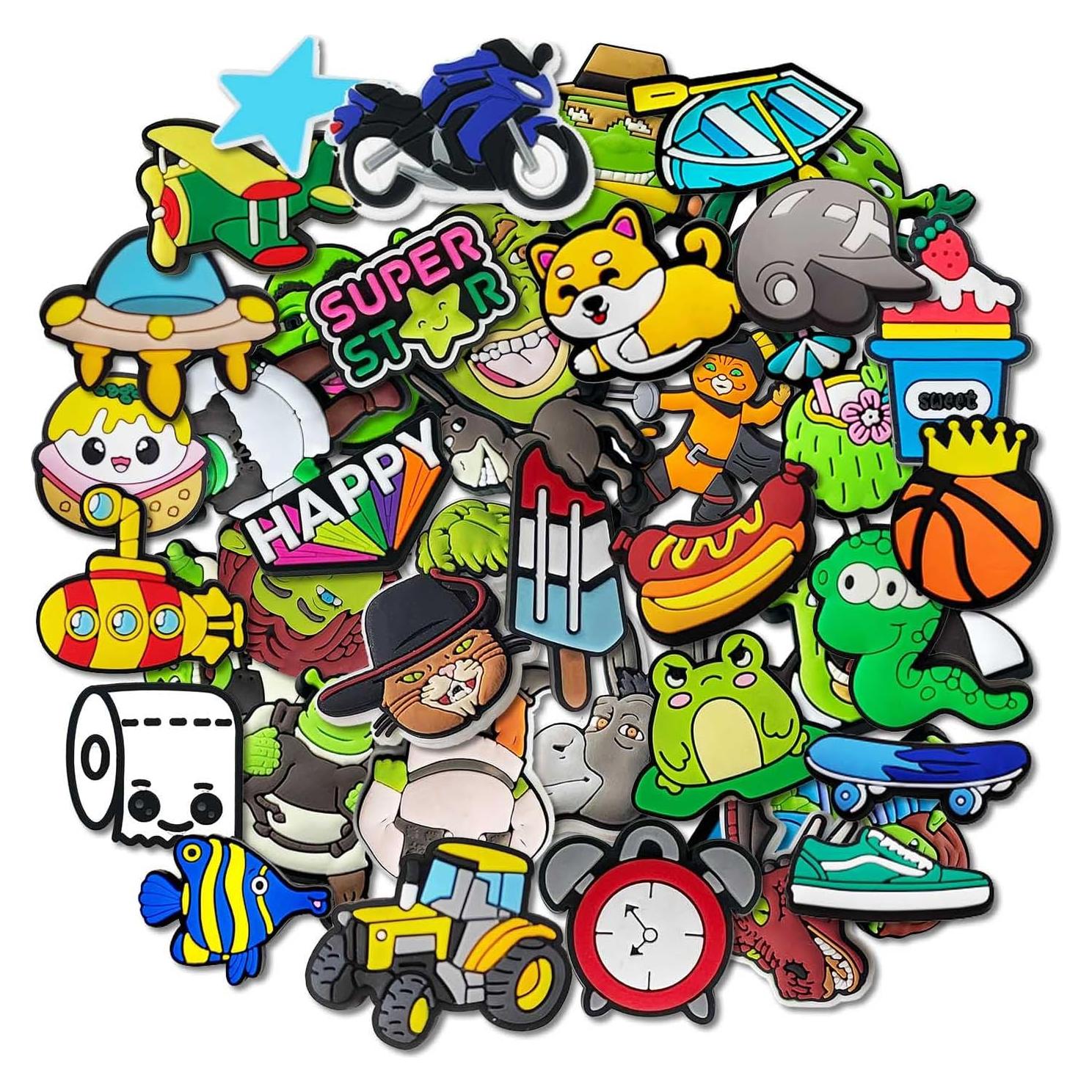 40 Encantos Aleatorios para Zapatos - Mini PVC Diversión