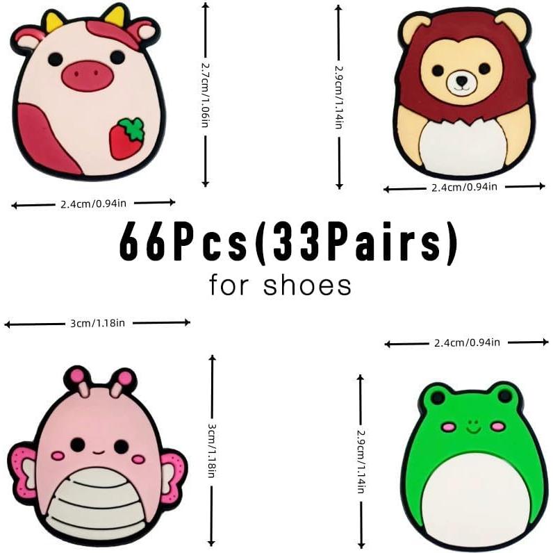 Set de 66 Charms de Zapatos Kawaii Stino - Animales Divertidos