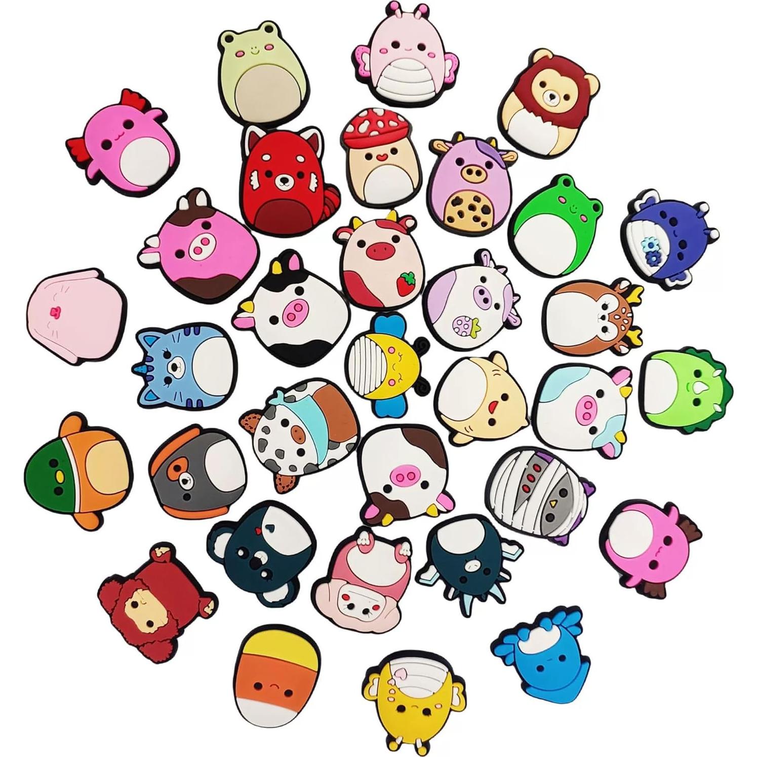 Set de 66 Charms de Zapatos Kawaii Stino - Animales Divertidos