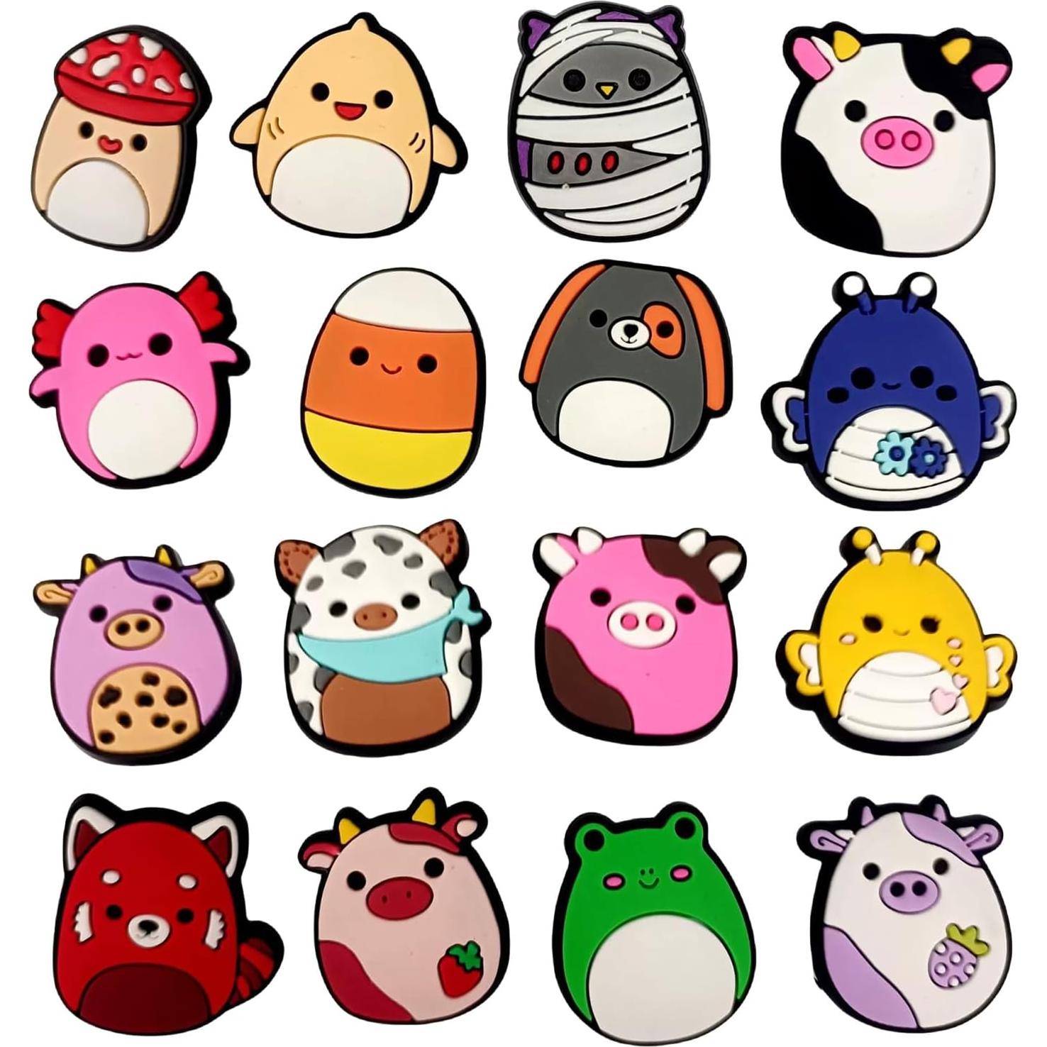 Set de 66 Charms de Zapatos Kawaii Stino - Animales Divertidos