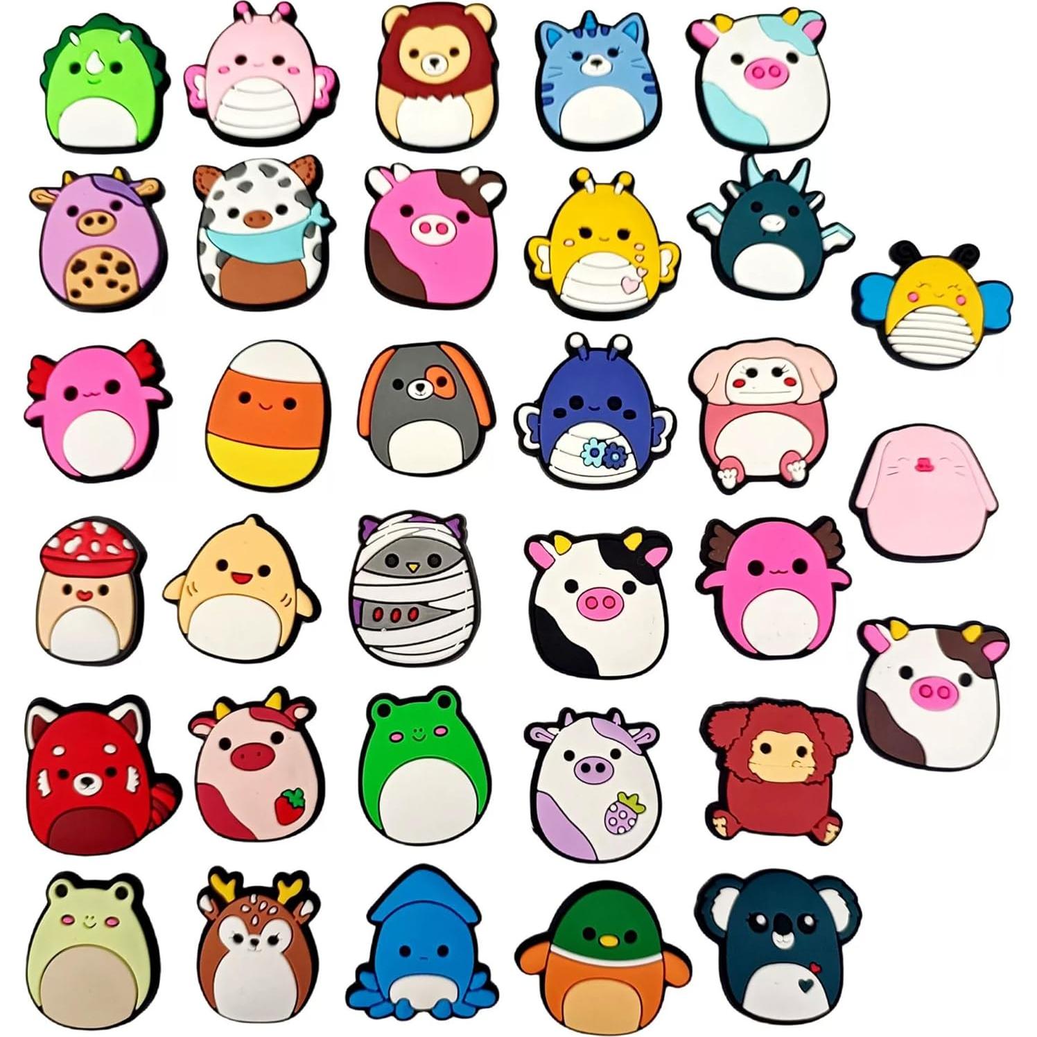 Set de 66 Charms de Zapatos Kawaii Stino - Animales Divertidos