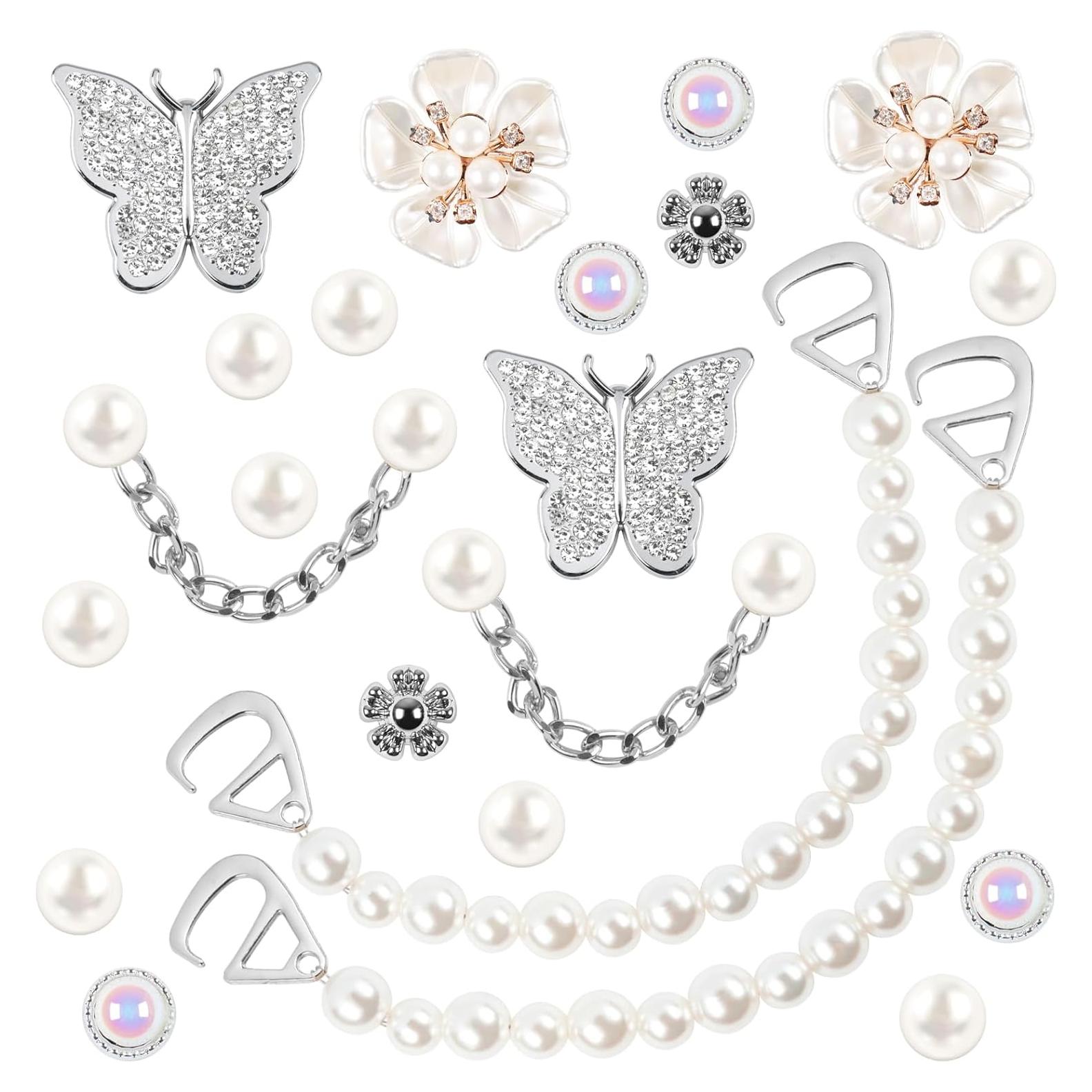 22 Encantos Brillantes para Zapatos Mujeres Decoración DIY