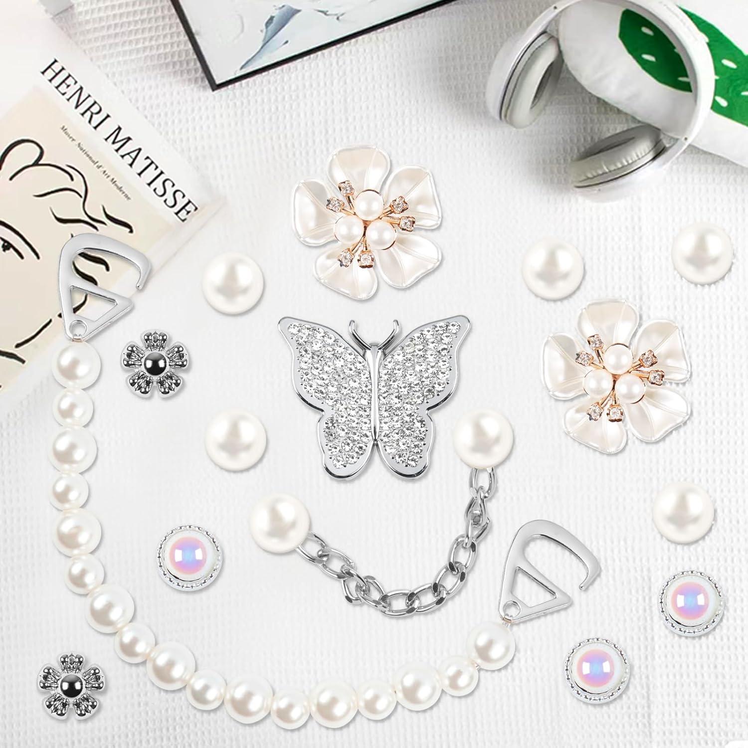 22 Encantos Brillantes para Zapatos Mujeres Decoración DIY