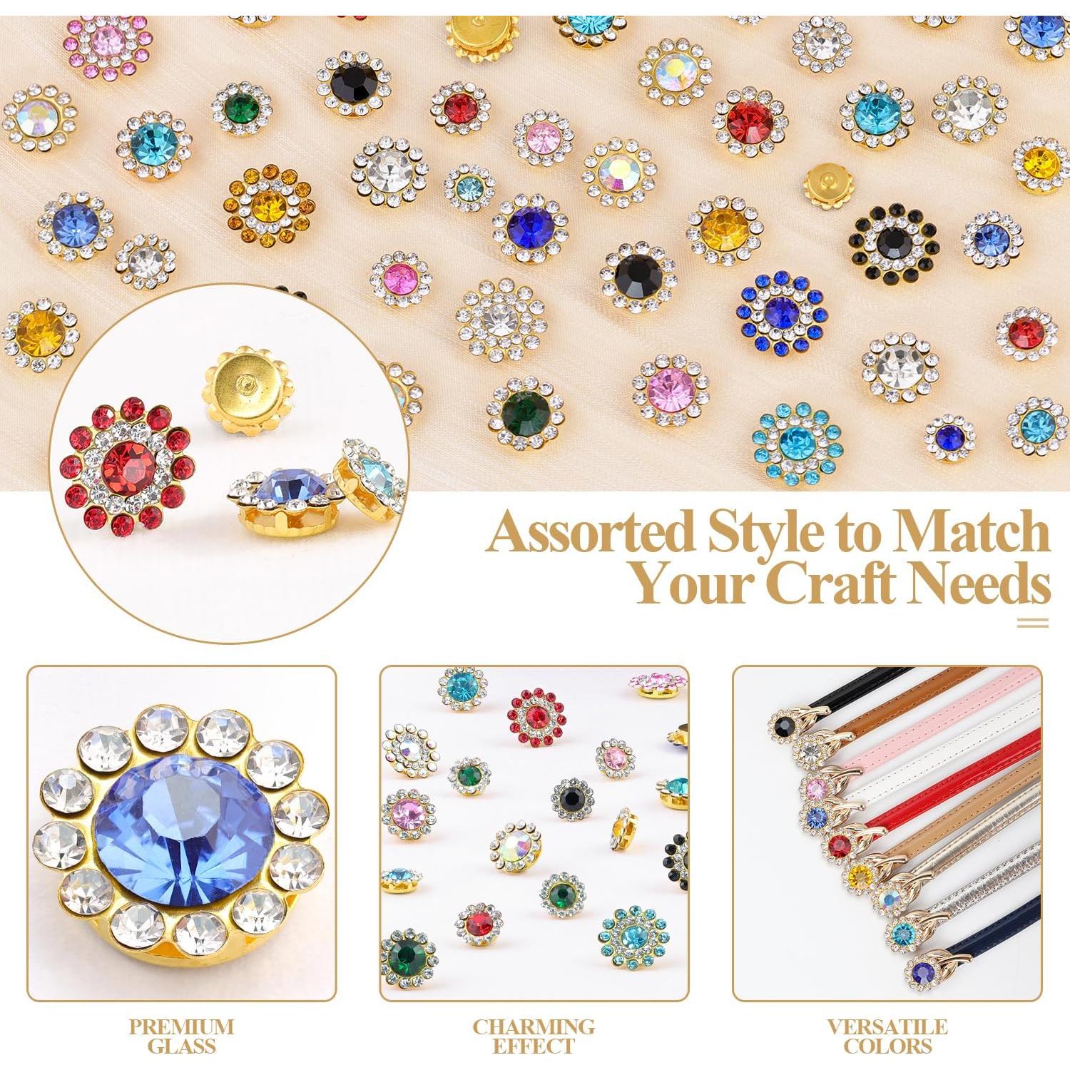 200 Piezas Rhinestones de Coser TINKRSTUFF en 10 Colores