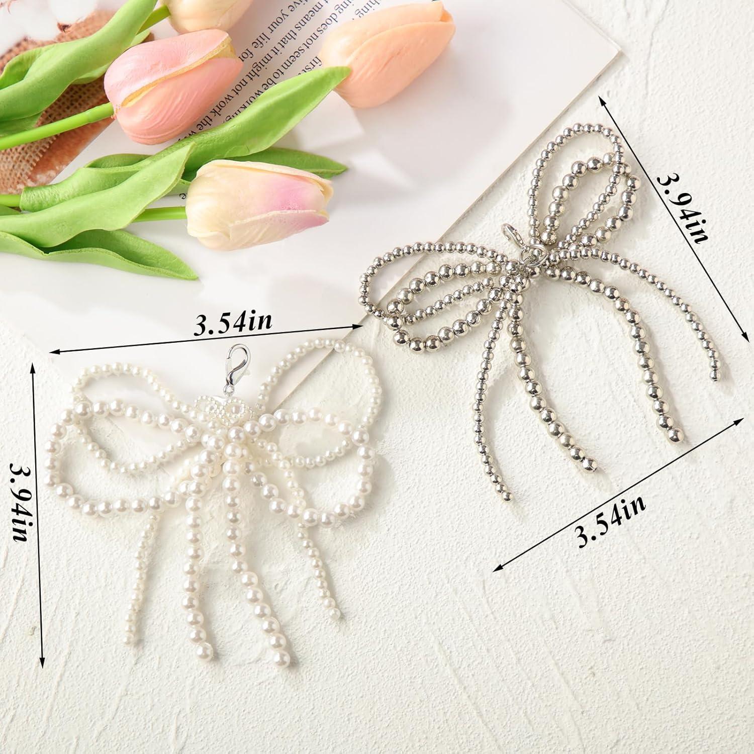 Encantos de Zapato Geyoga 8 Pcs Lazo de Perlas para Mujeres