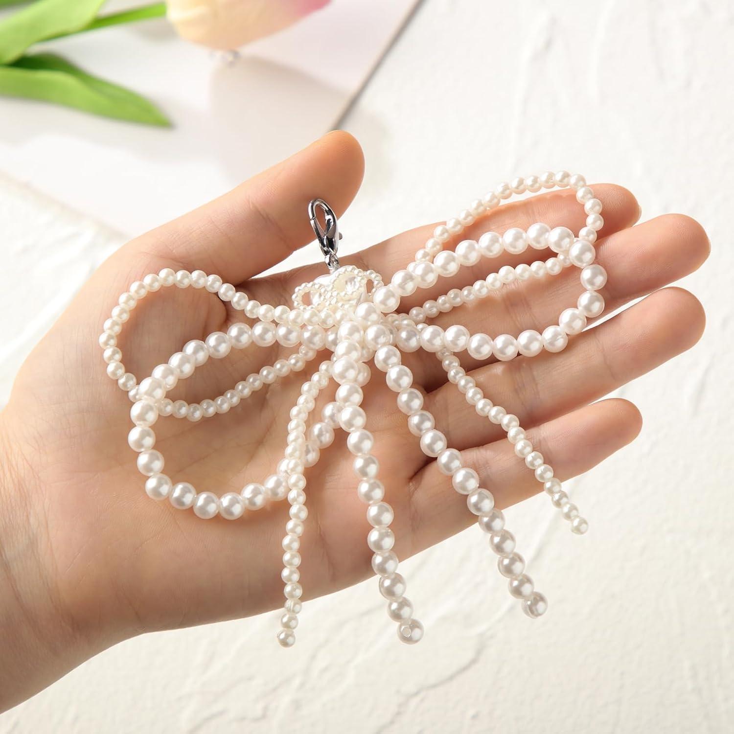 Encantos de Zapato Geyoga 8 Pcs Lazo de Perlas para Mujeres