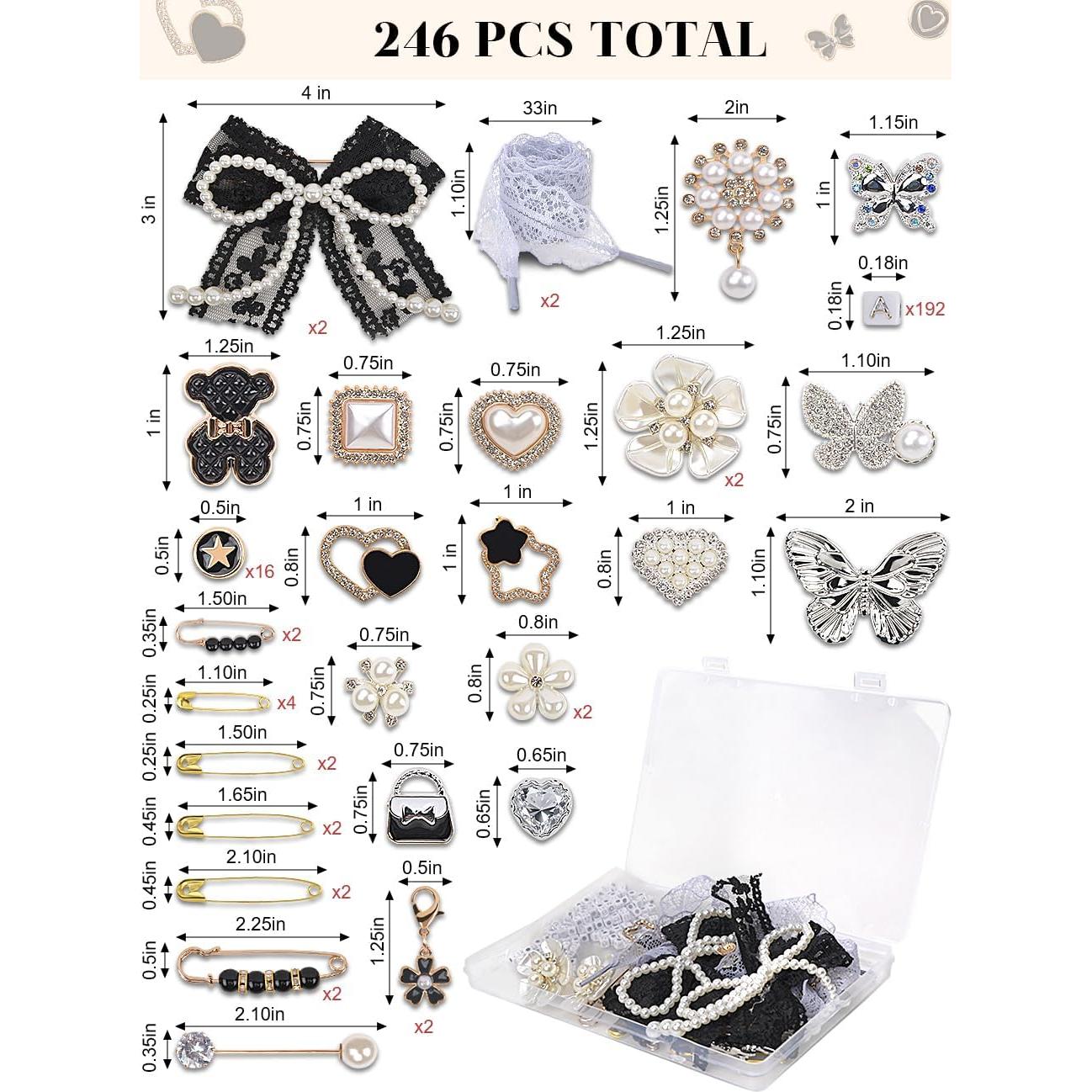 Kit de Charms Negros para Zapatos Yuboo - 246 Piezas DIY