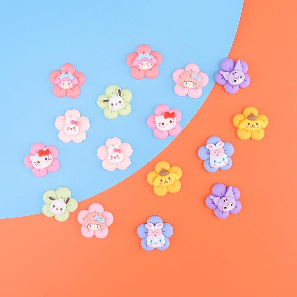 Charm de Zapato Colorido QYSEOFON - 16 Piezas de Flores