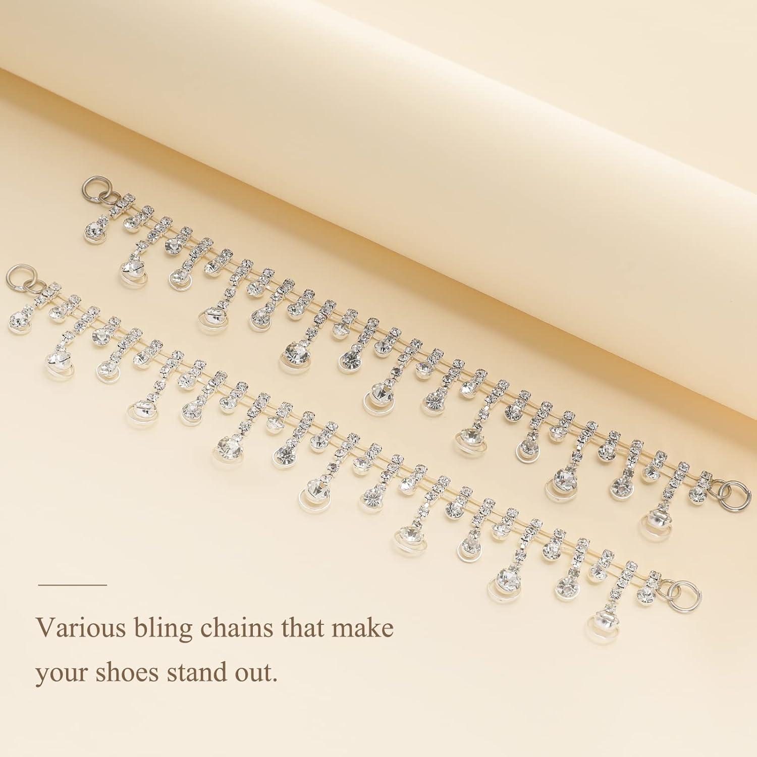 Cadenas de Zapatos Bling Bellaqueo para Niñas - Borlas Plateadas