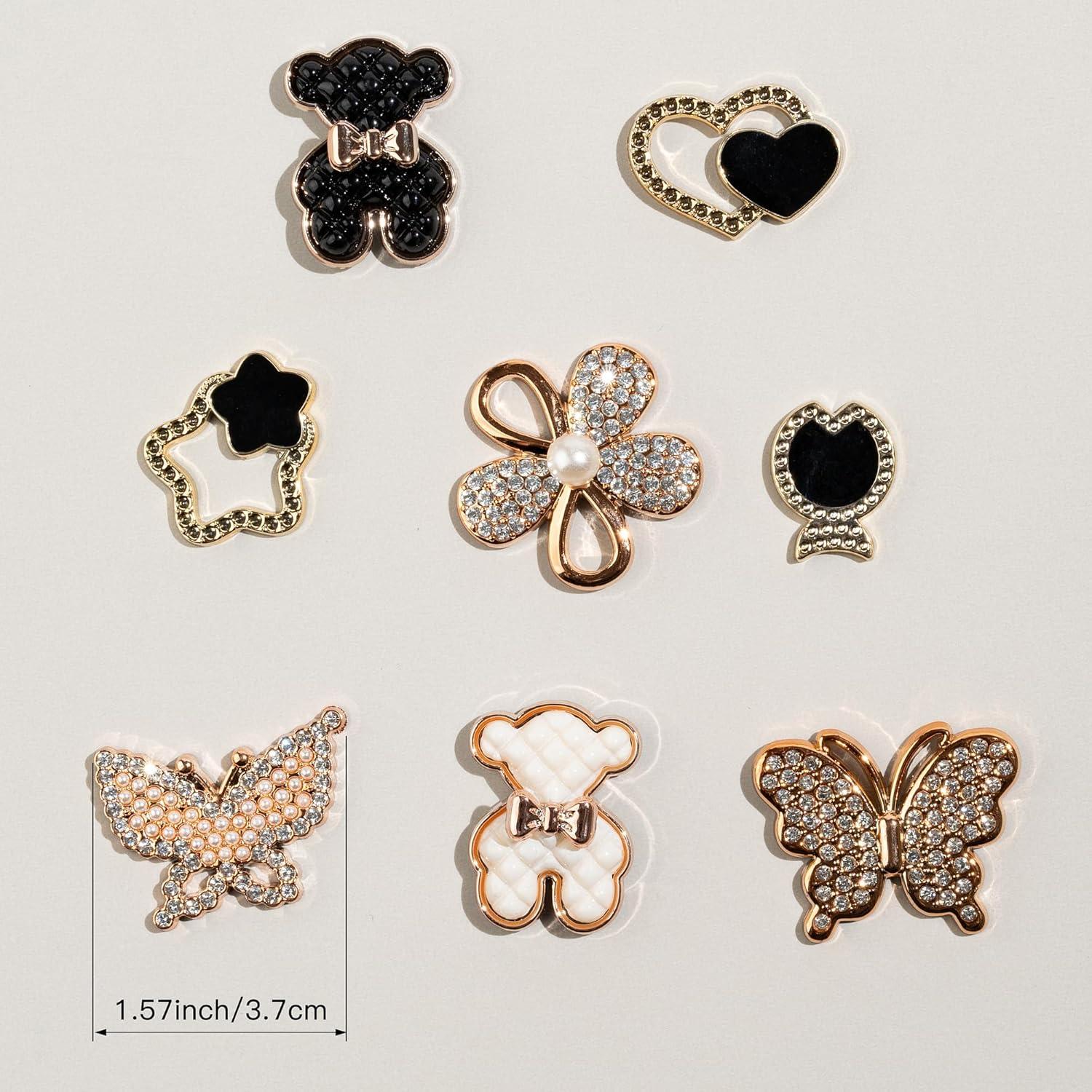 Encantadores de Zapatos para Mujeres - 13 Piezas de Perlas y Strass