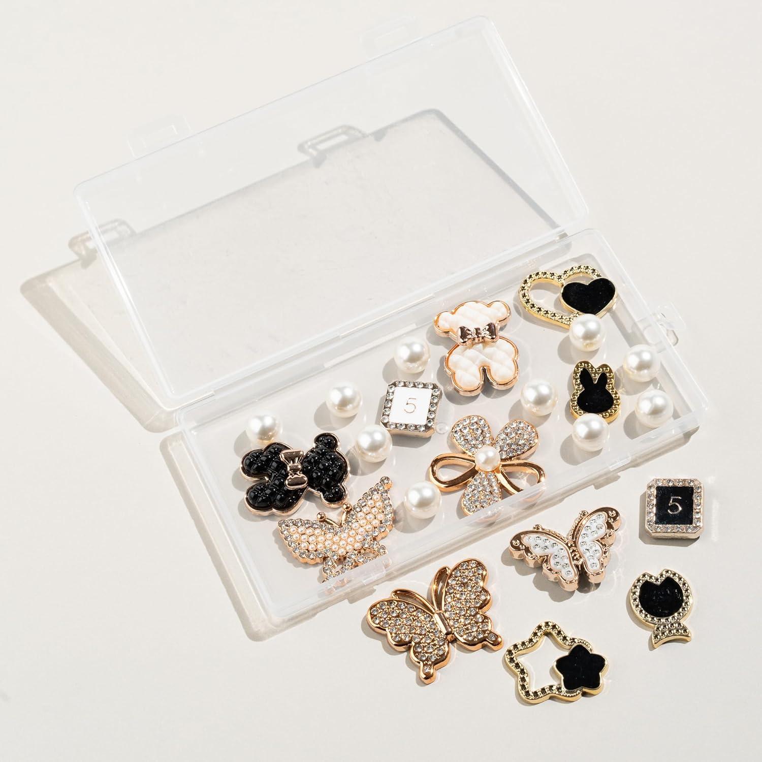 Encantadores de Zapatos para Mujeres - 13 Piezas de Perlas y Strass