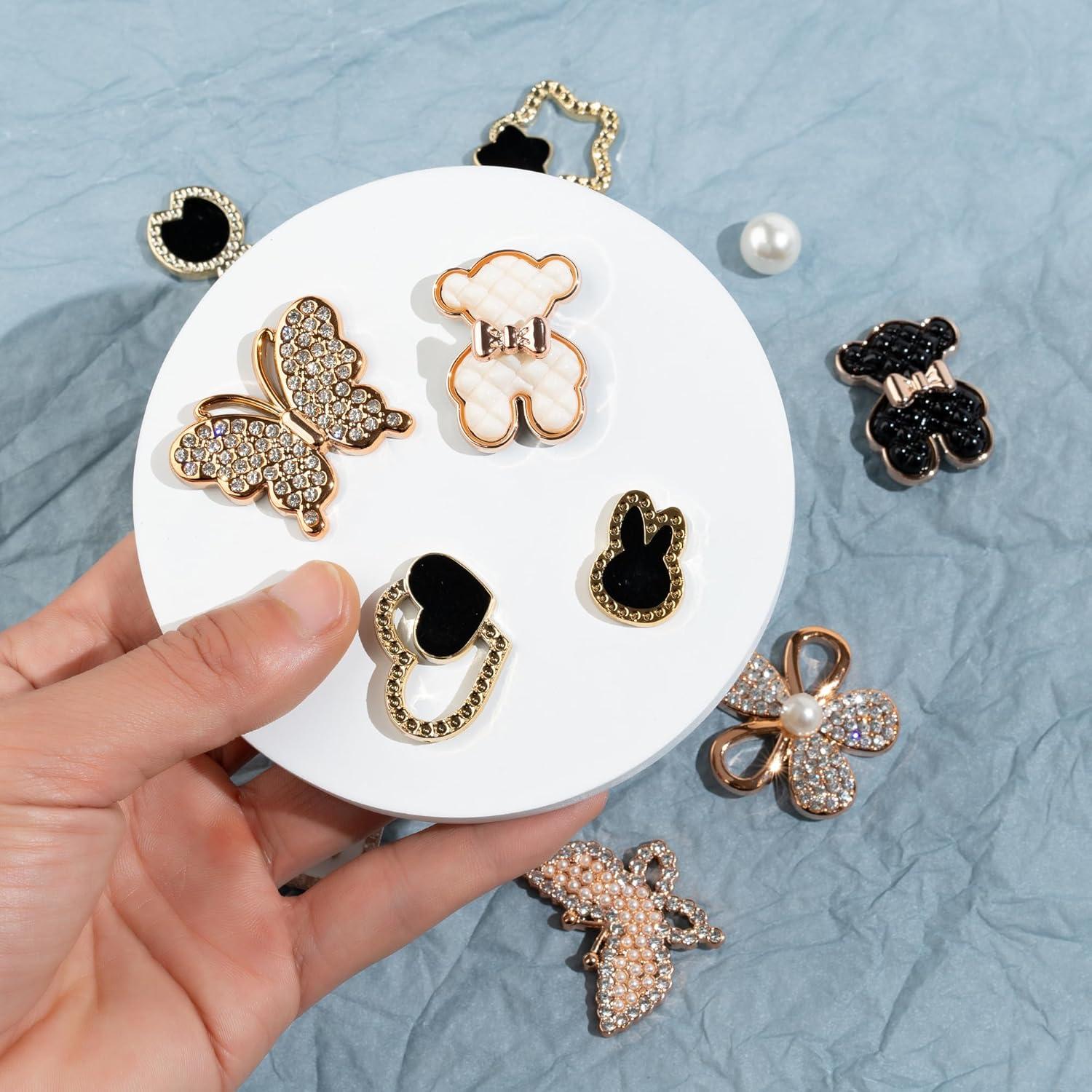 Encantadores de Zapatos para Mujeres - 13 Piezas de Perlas y Strass