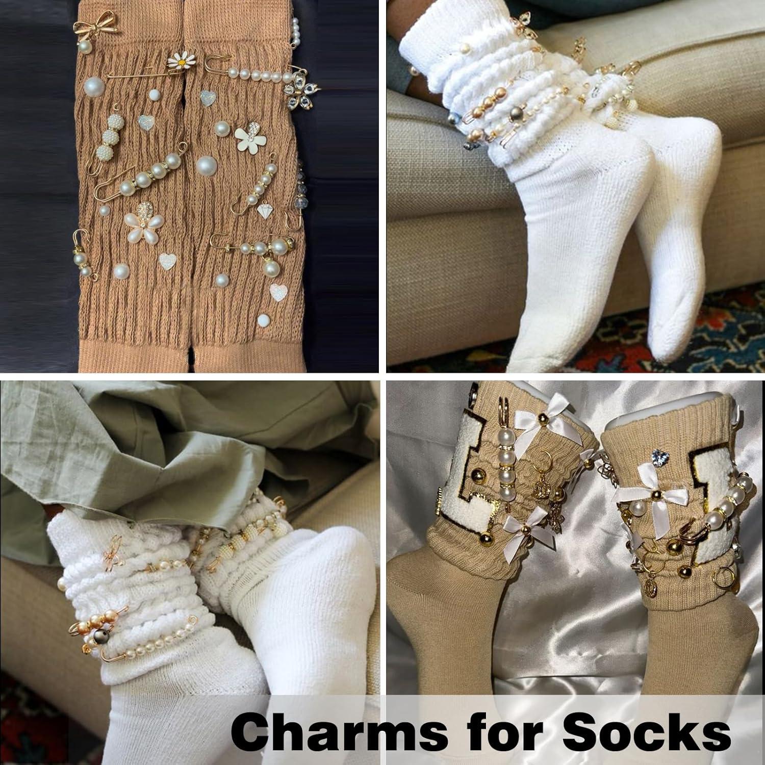 Broches Brillantes zgiraloca para Calcetines y Zapatos, 60 Piezas Oro