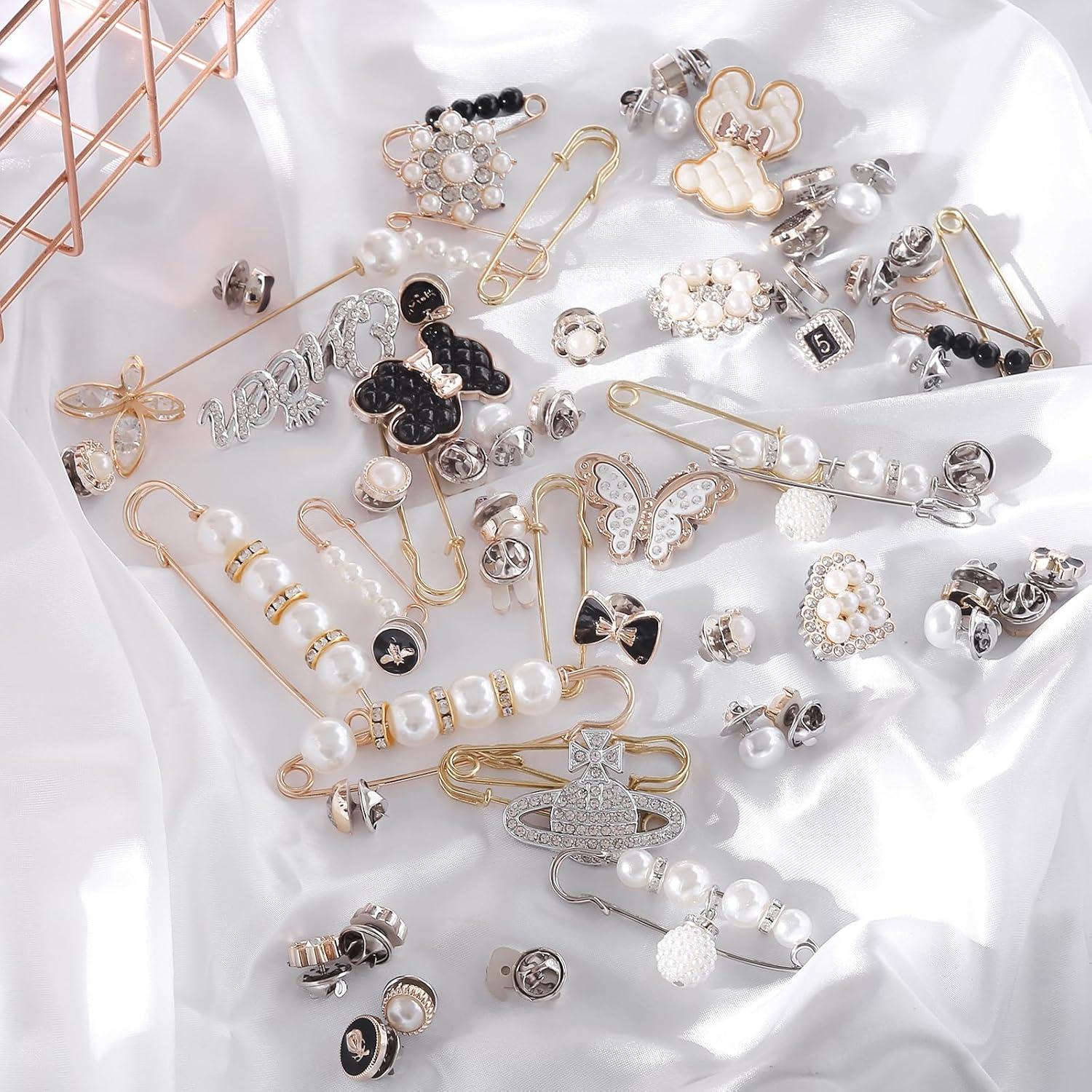 Broches Brillantes zgiraloca para Calcetines y Zapatos, 60 Piezas Oro