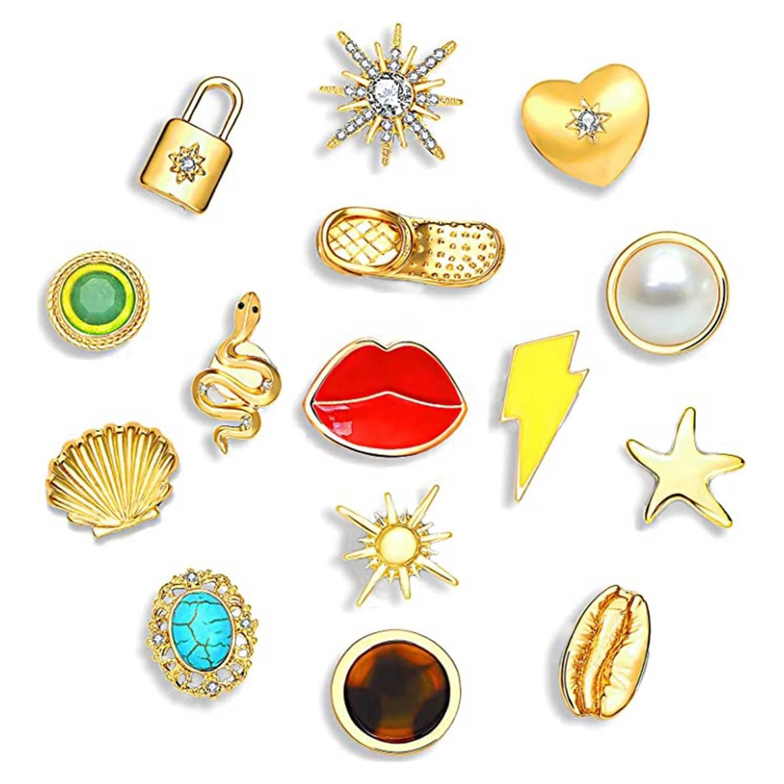 Encantos de Zapatos XOCARTIGE 15 Piezas Brillantes Multicolor