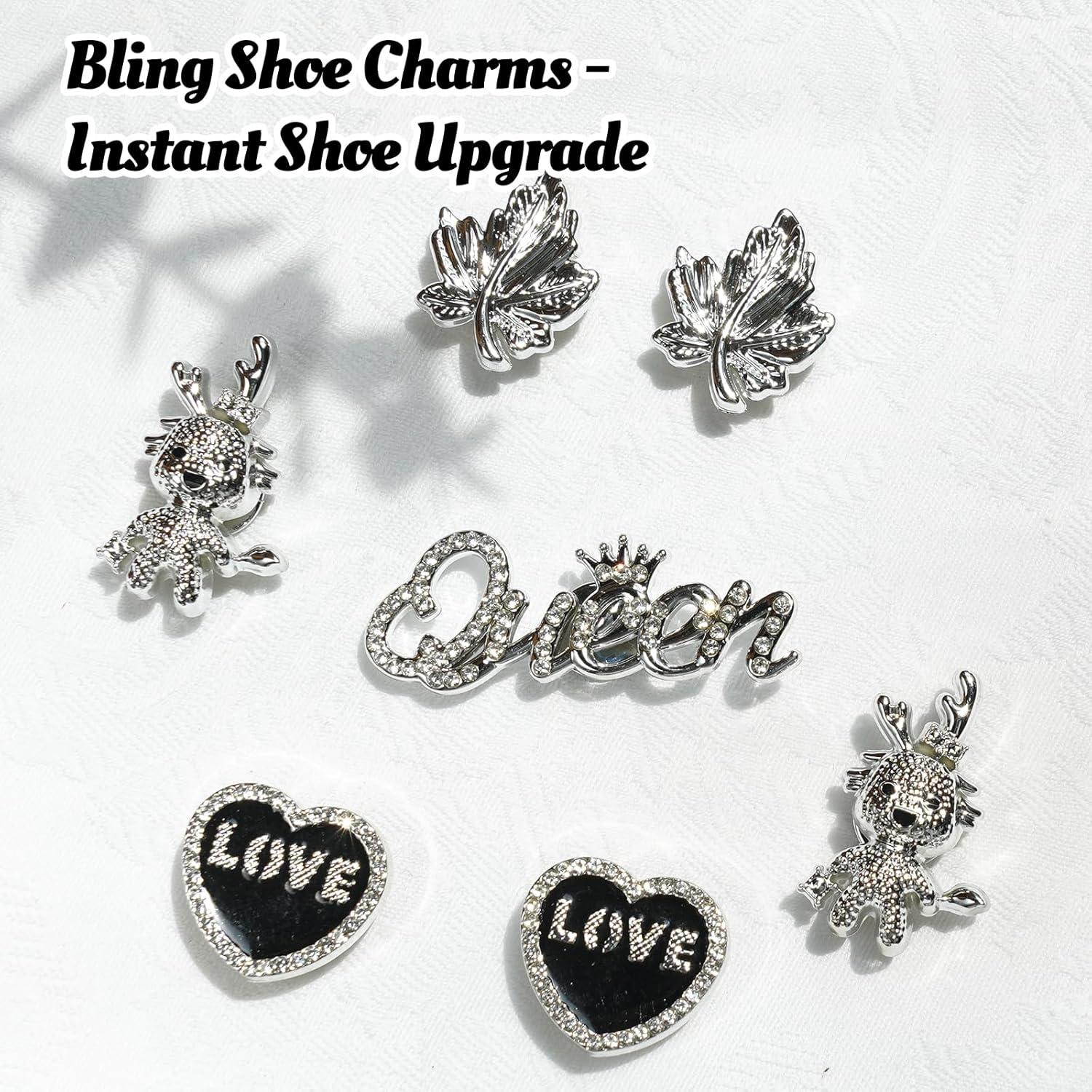 Set de 24 Encantos Brillantes para Zapatos Crocs - Plata y Oro