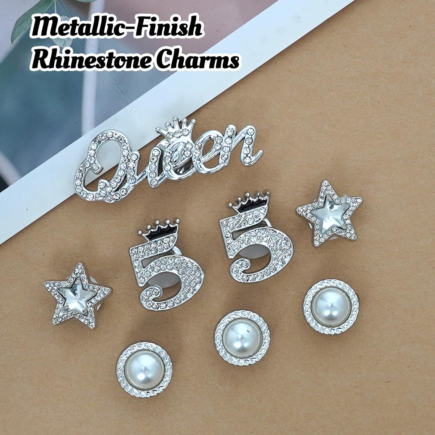 Set de 24 Encantos Brillantes para Zapatos Crocs - Plata y Oro